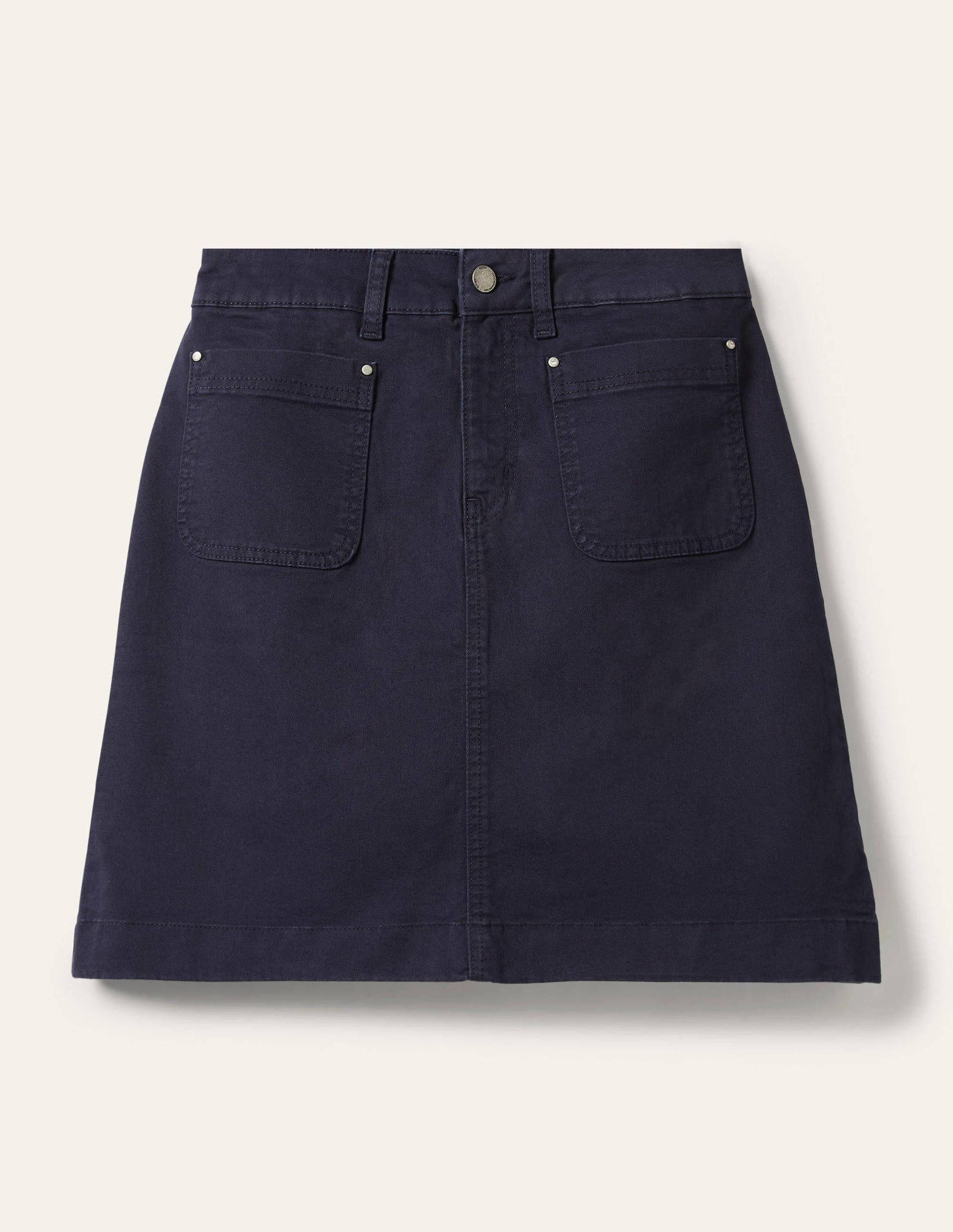 Patch Pocket Skirt-Navy-5