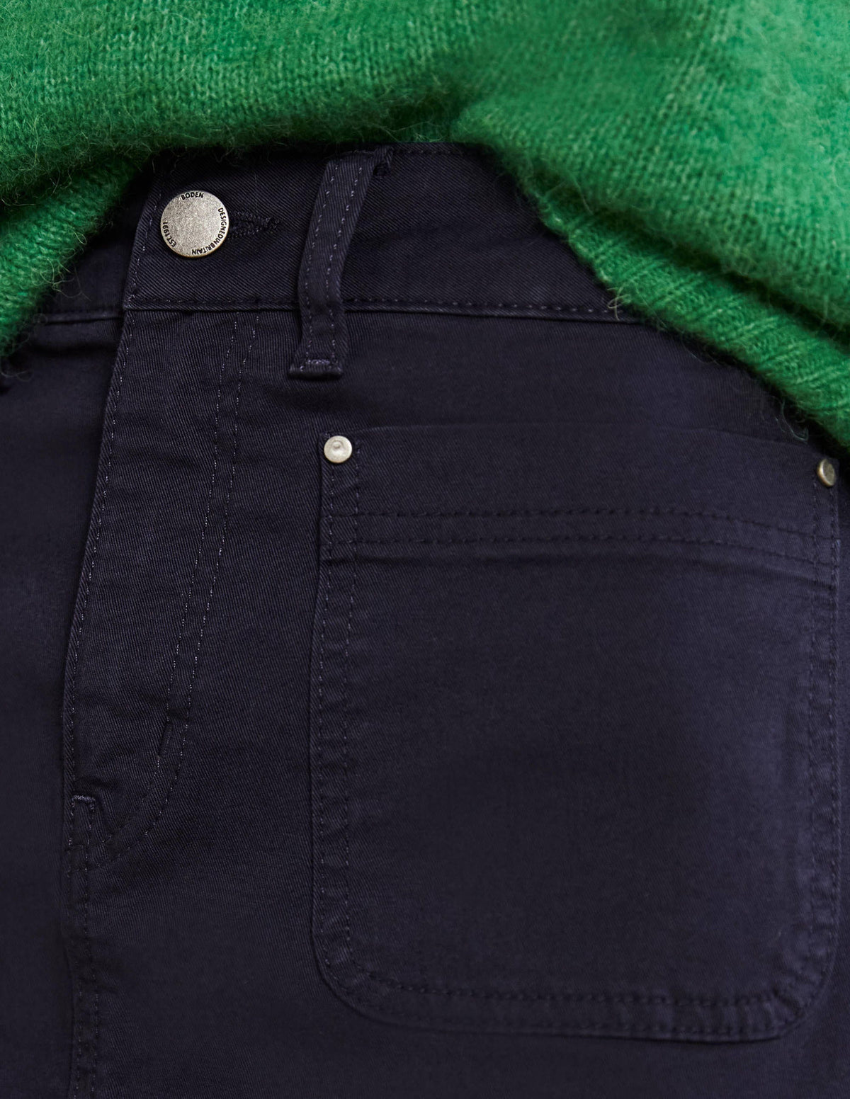 Patch Pocket Skirt-Navy - Image 2