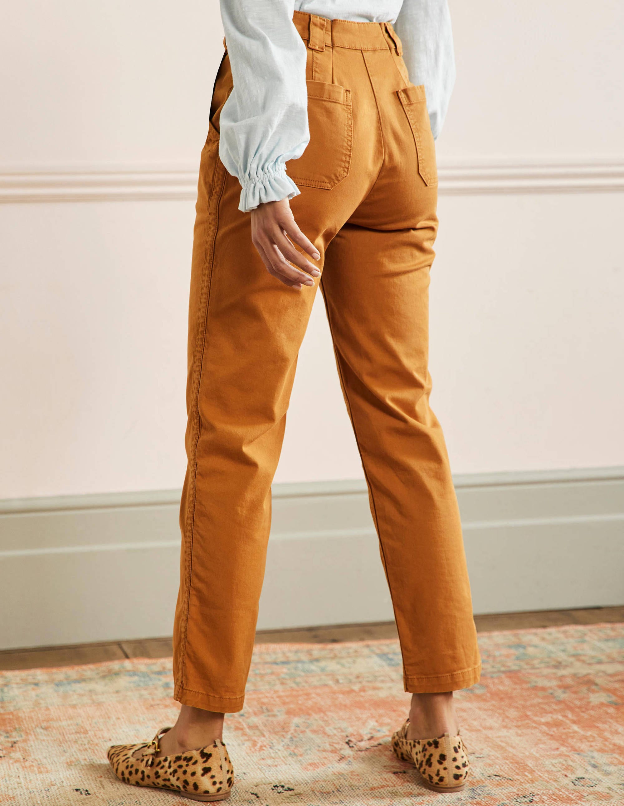 Classic Chino Trousers-Teak Wood Brown - Image 3