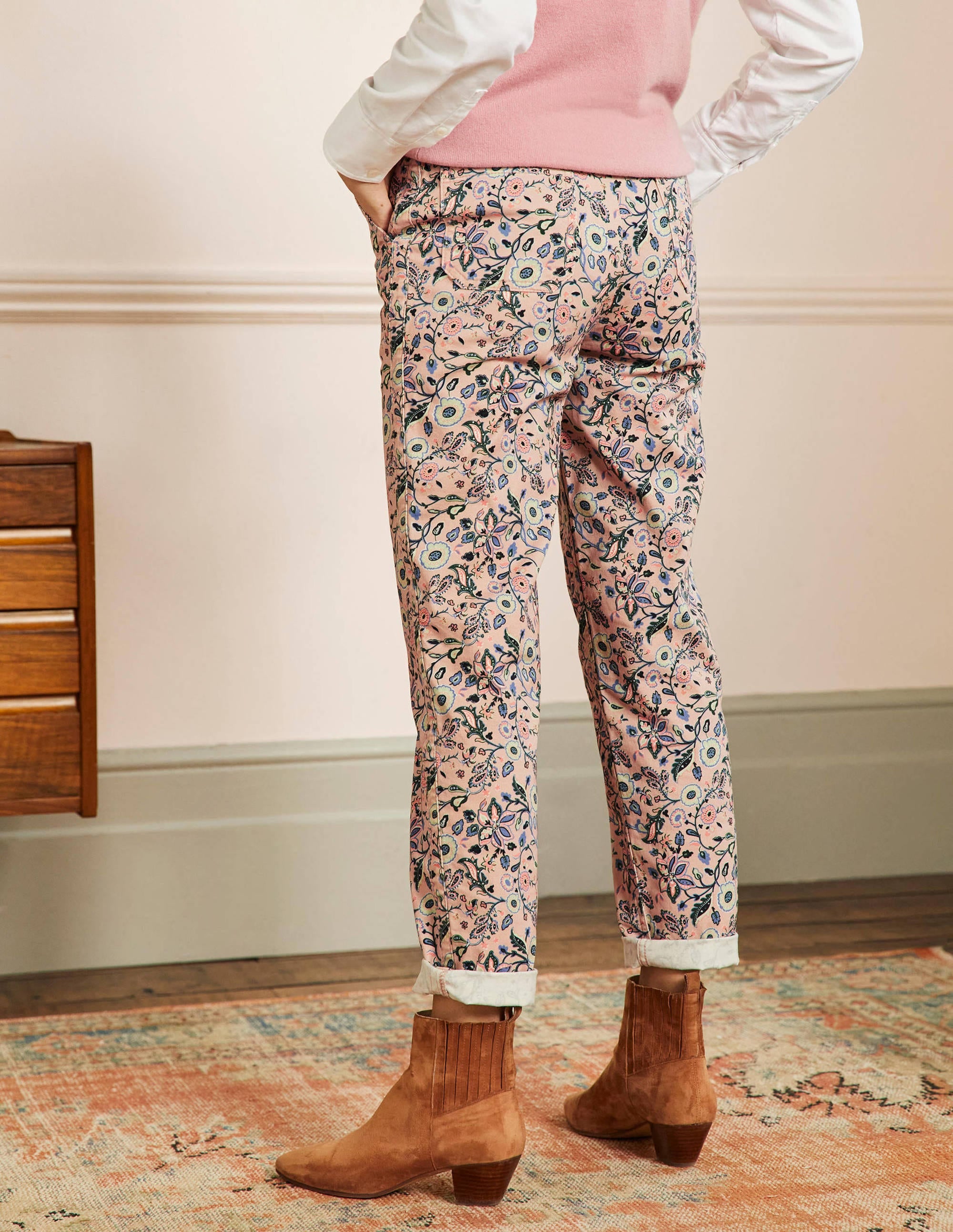 Classic Chino Trousers-Milkshake, Opulent Paradise - Image 3
