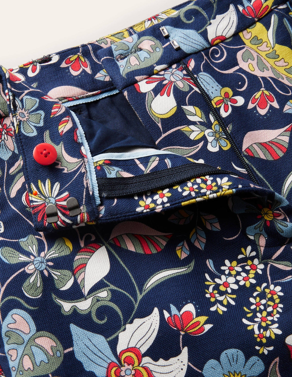 Carrie Printed Trousers-French Navy, Tropic Florals-4