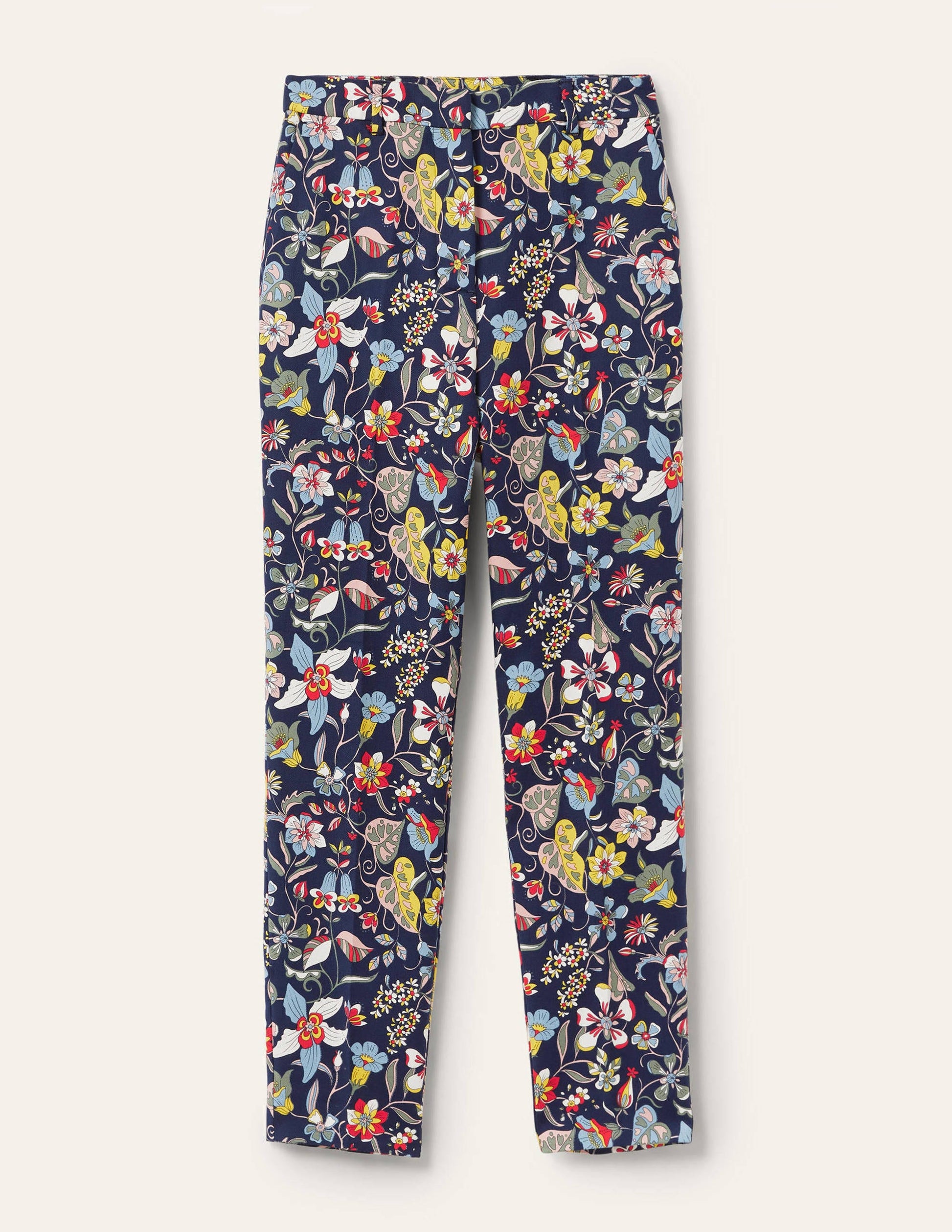 Carrie Printed Trousers-French Navy, Tropic Florals-5