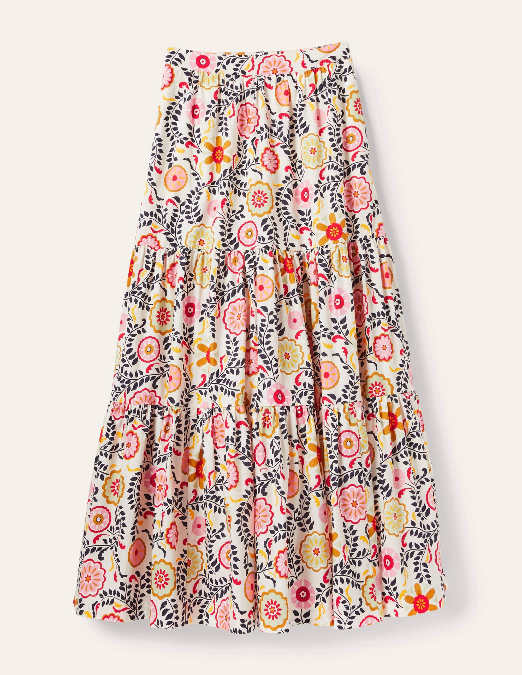 Lorna Tiered Maxi Skirt-Ivory, Opulent Garden - Image 6