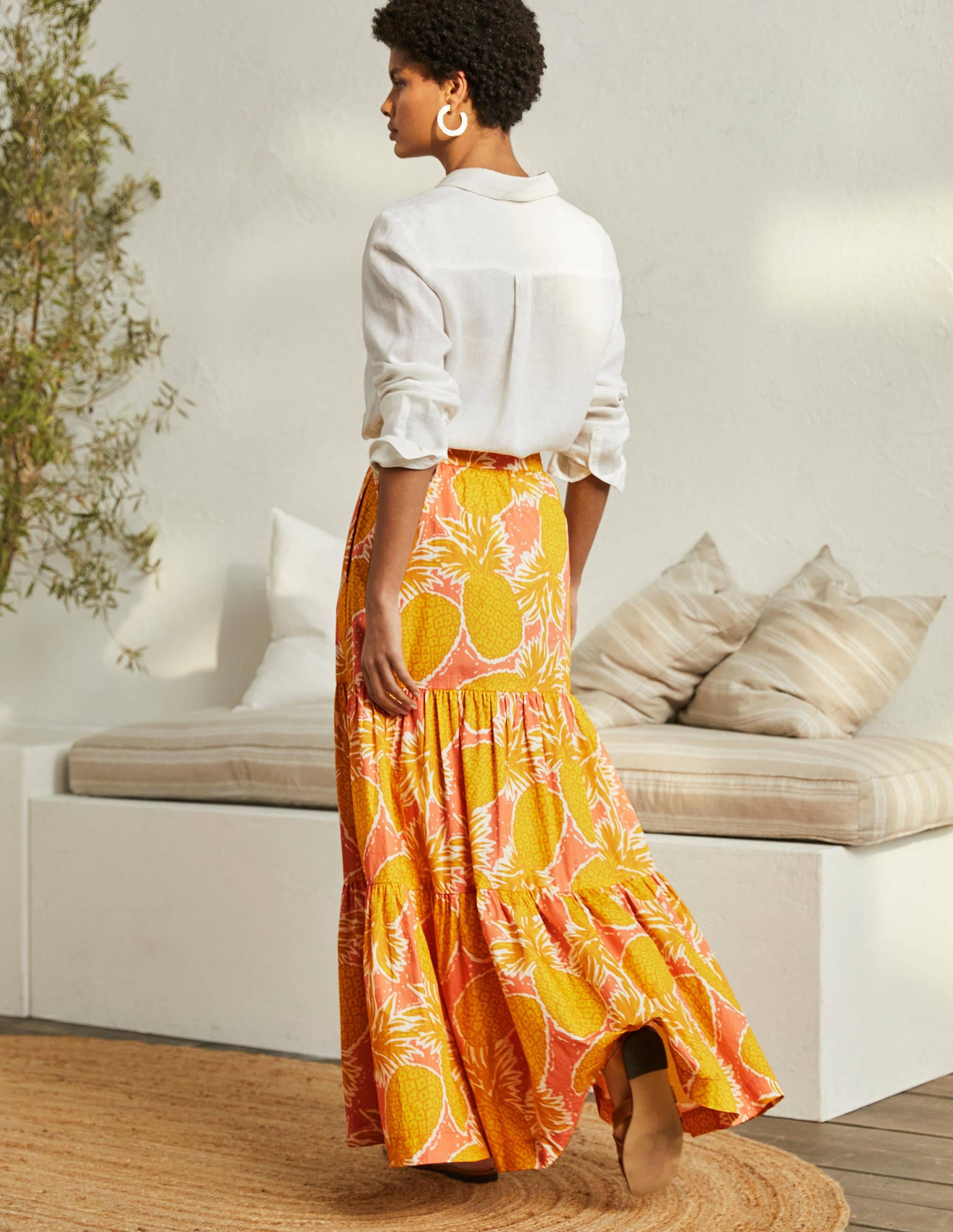 Lorna Tiered Maxi Skirt-Brioche, Pineapple Cluster-3