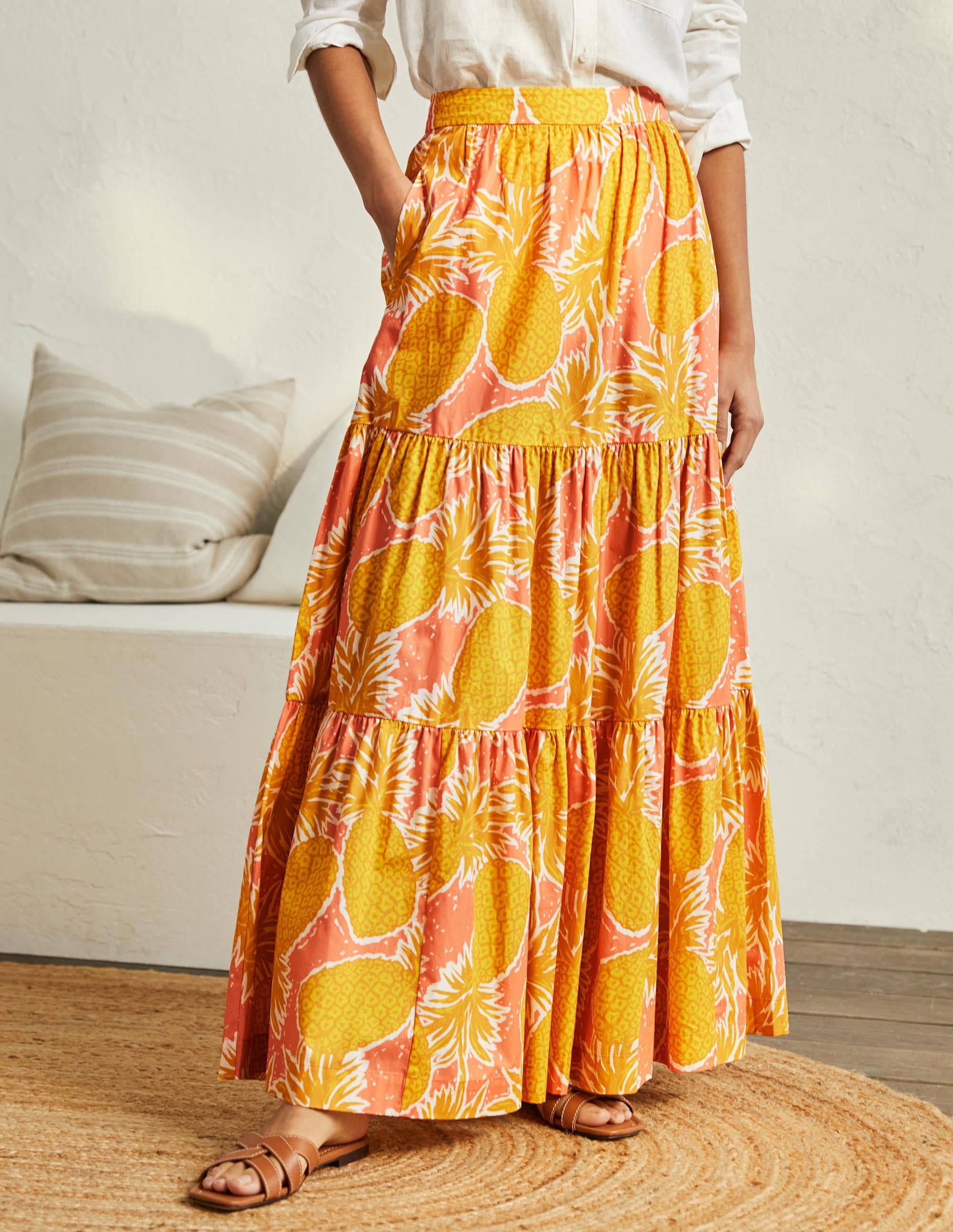 Lorna Tiered Maxi Skirt-Brioche, Pineapple Cluster - Image 4