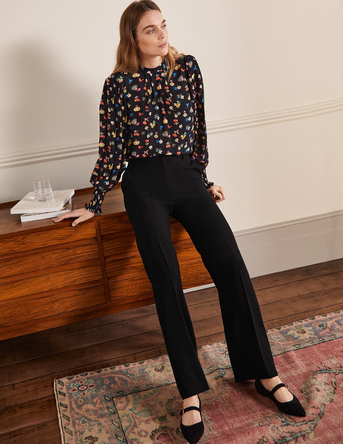 Relaxed Bootcut Trouser-Black-1