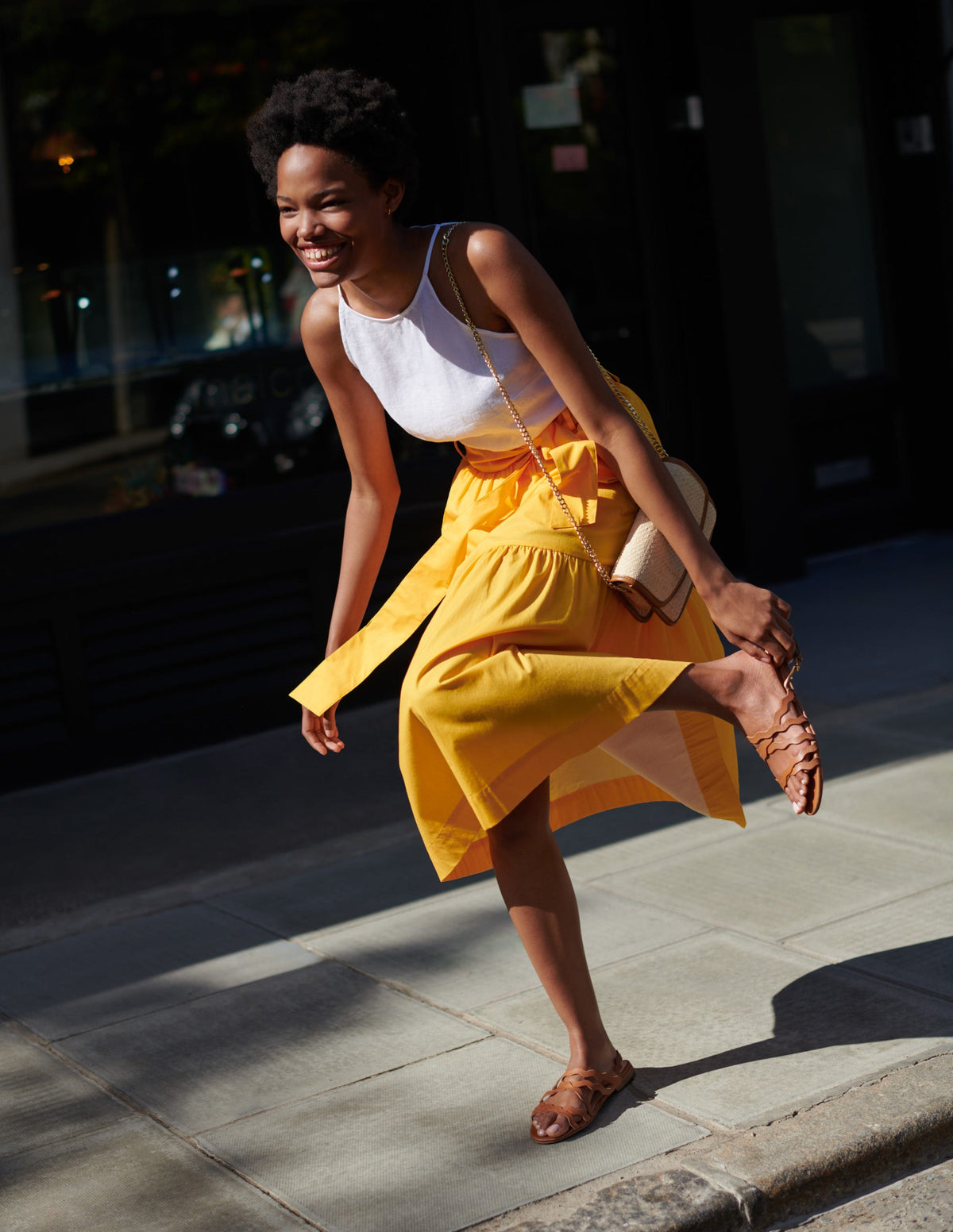 Tiered Belted Midi Skirt-Honeycomb - Image 8