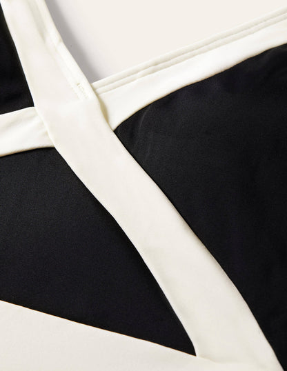 Kefalonia Halterneck Swimsuit-Black Colourblock-6