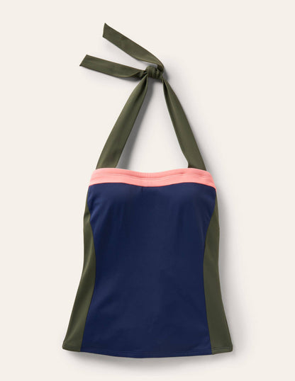 Santorini Tankini Top-French Navy Colourblock-5