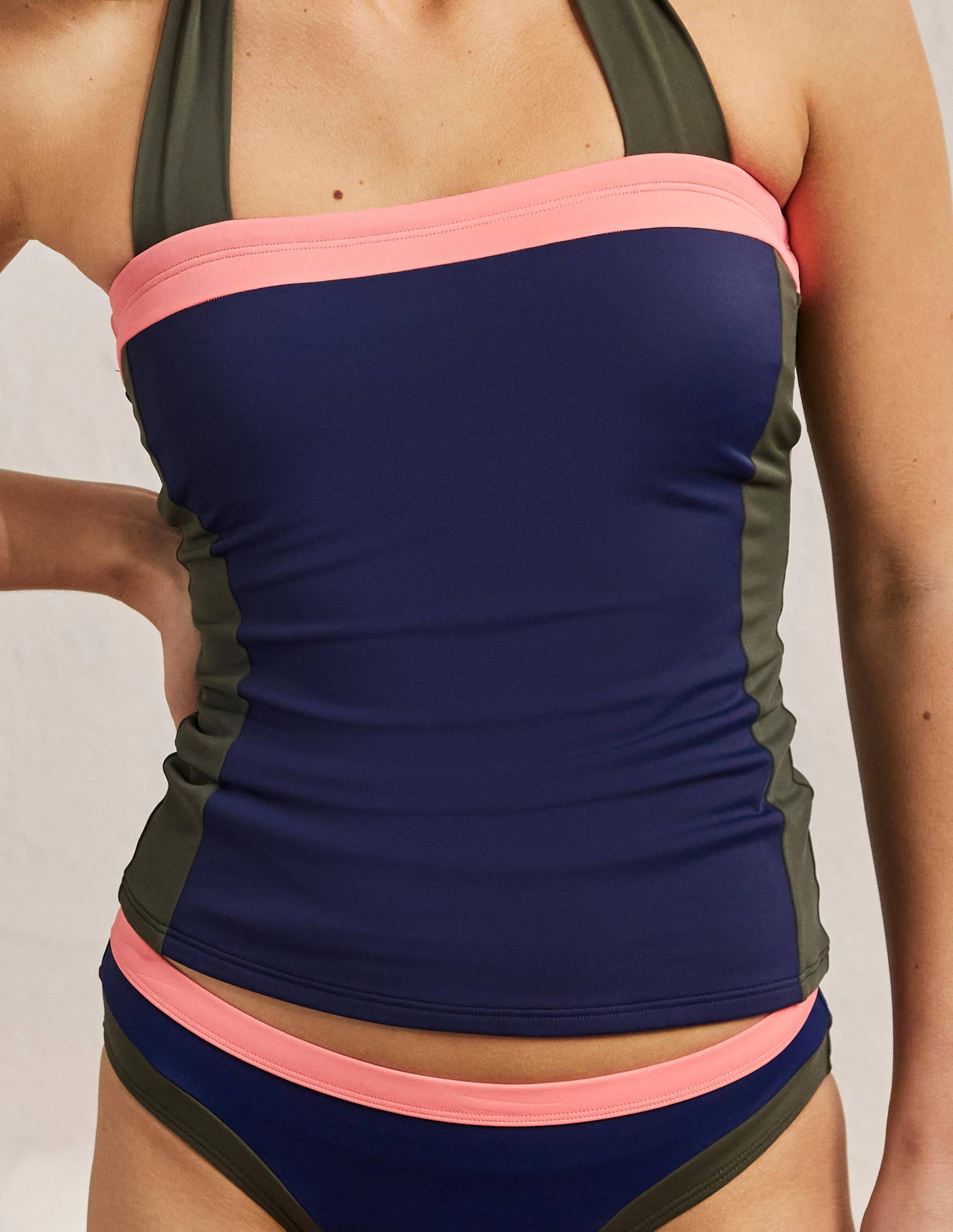 Santorini Tankini Top-French Navy Colourblock-4