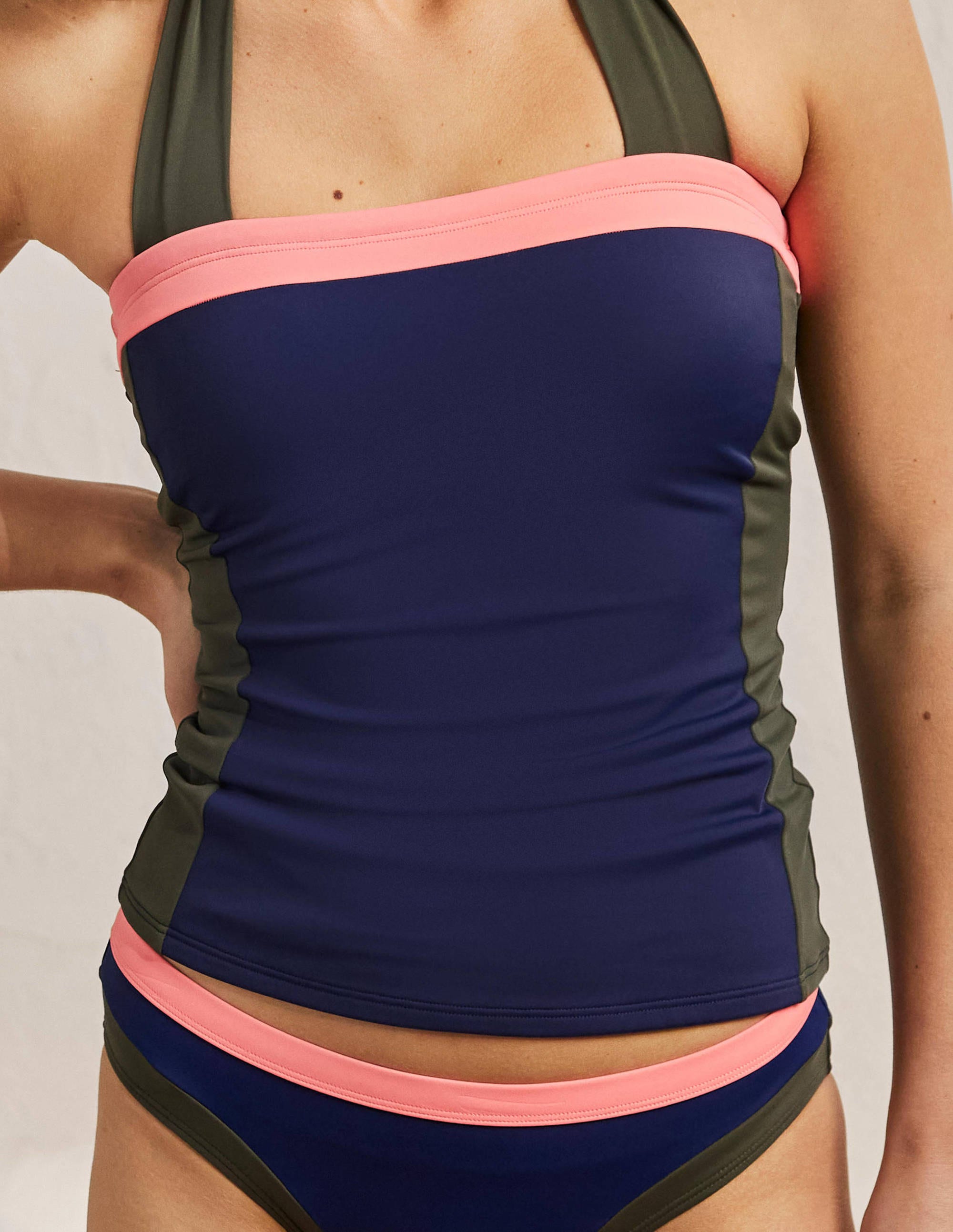 Santorini Tankini Top-French Navy Colourblock - Image 4