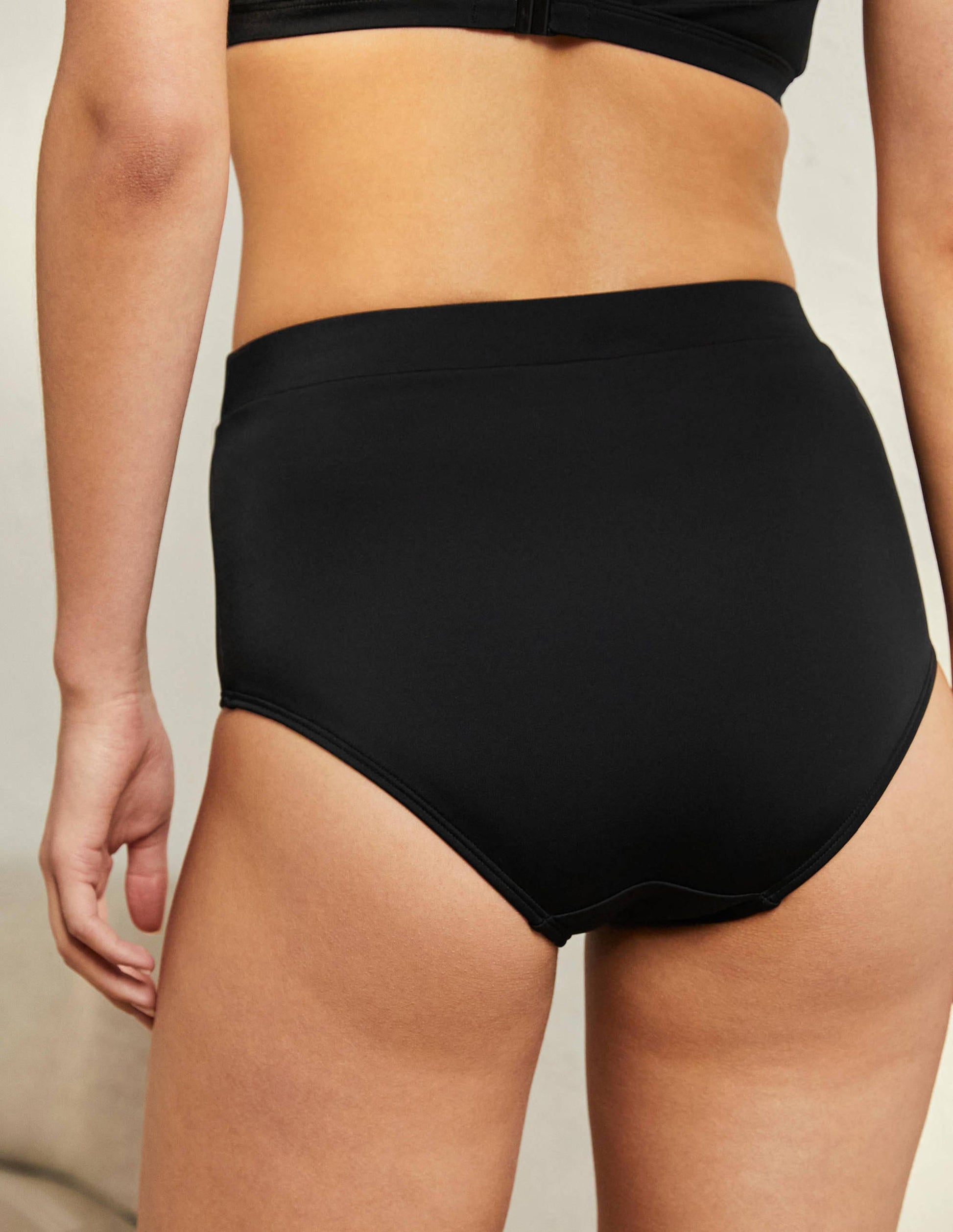 High Waist Bikini Bottoms-Black-3