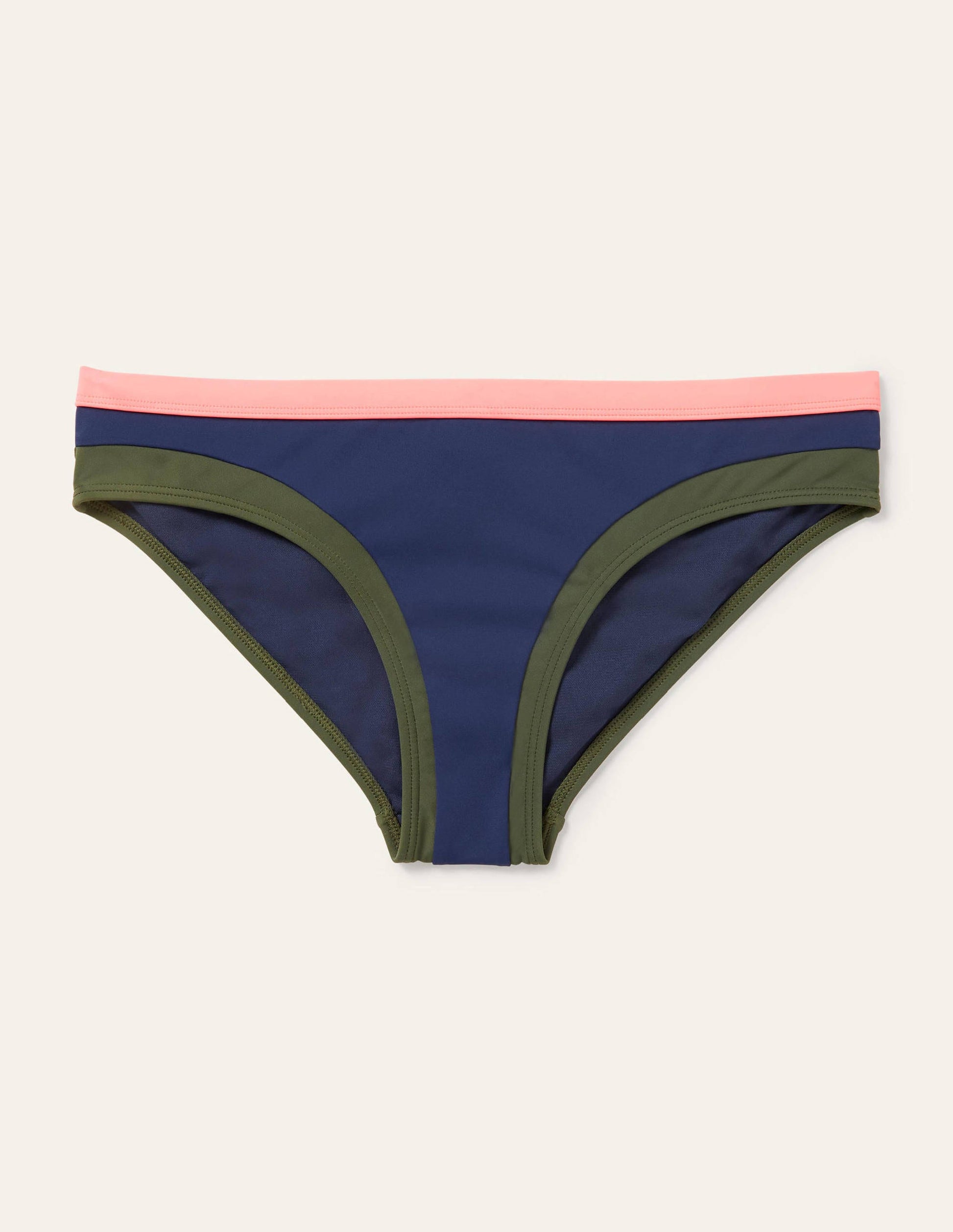 Santorini Bikini Bottoms-French Navy Colourblock-5