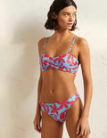 Catania Cup-size Bikini Top-Dusty Blue, Abstract Leaf