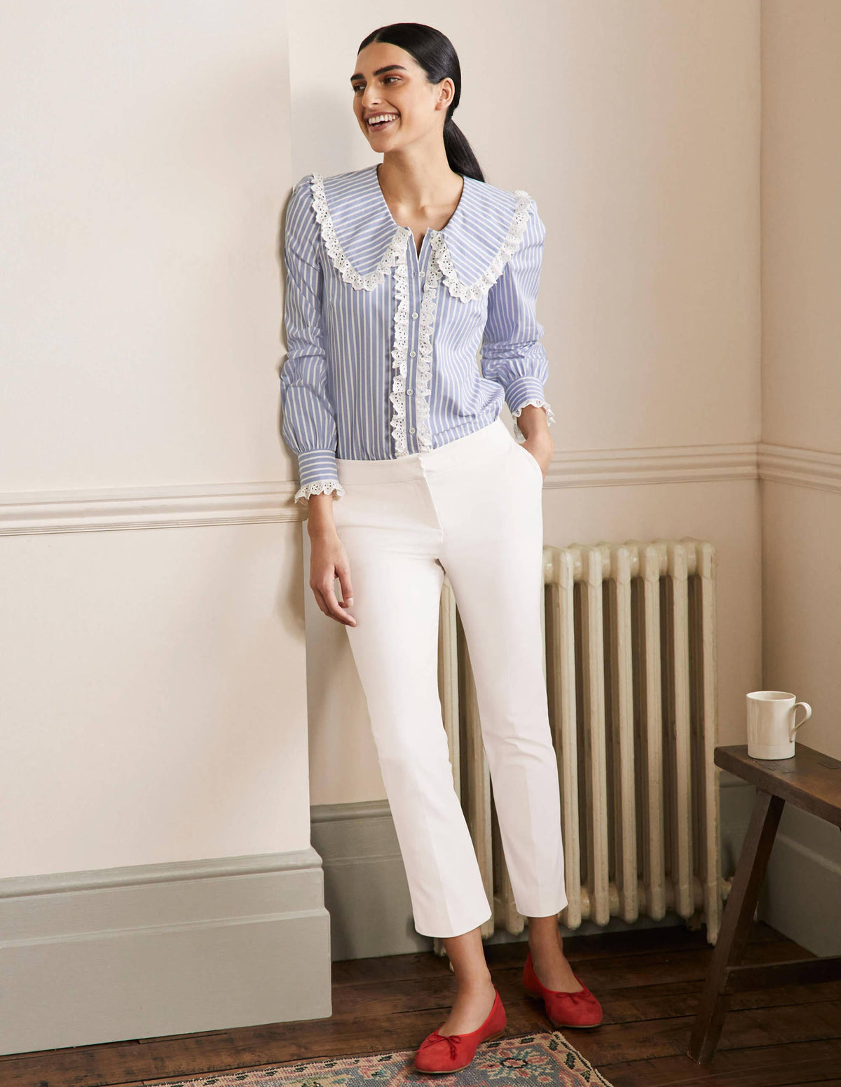 Richmond 7/8 Trouser-Ivory - Image 1