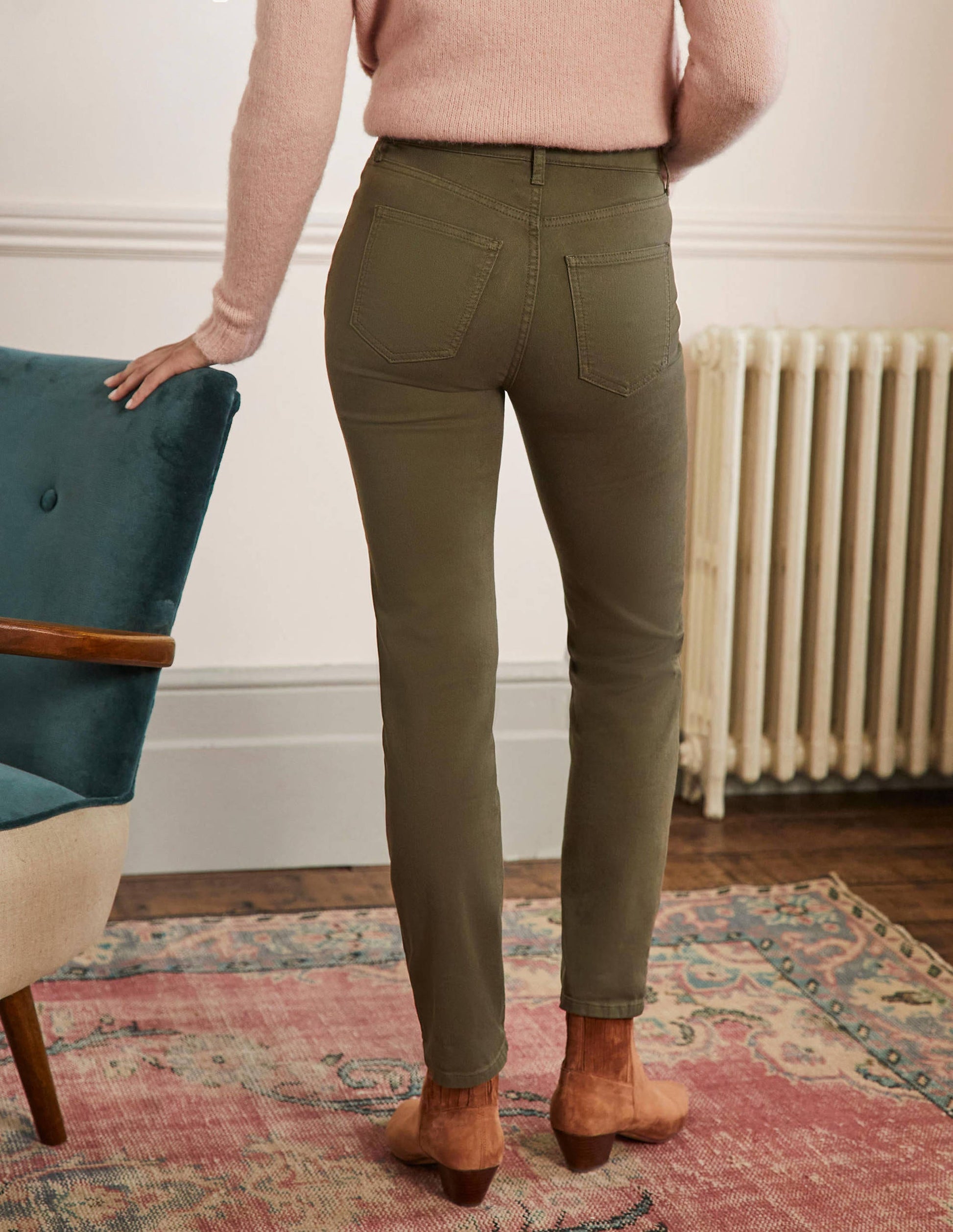 Slim Straight Jeans-Khaki-3
