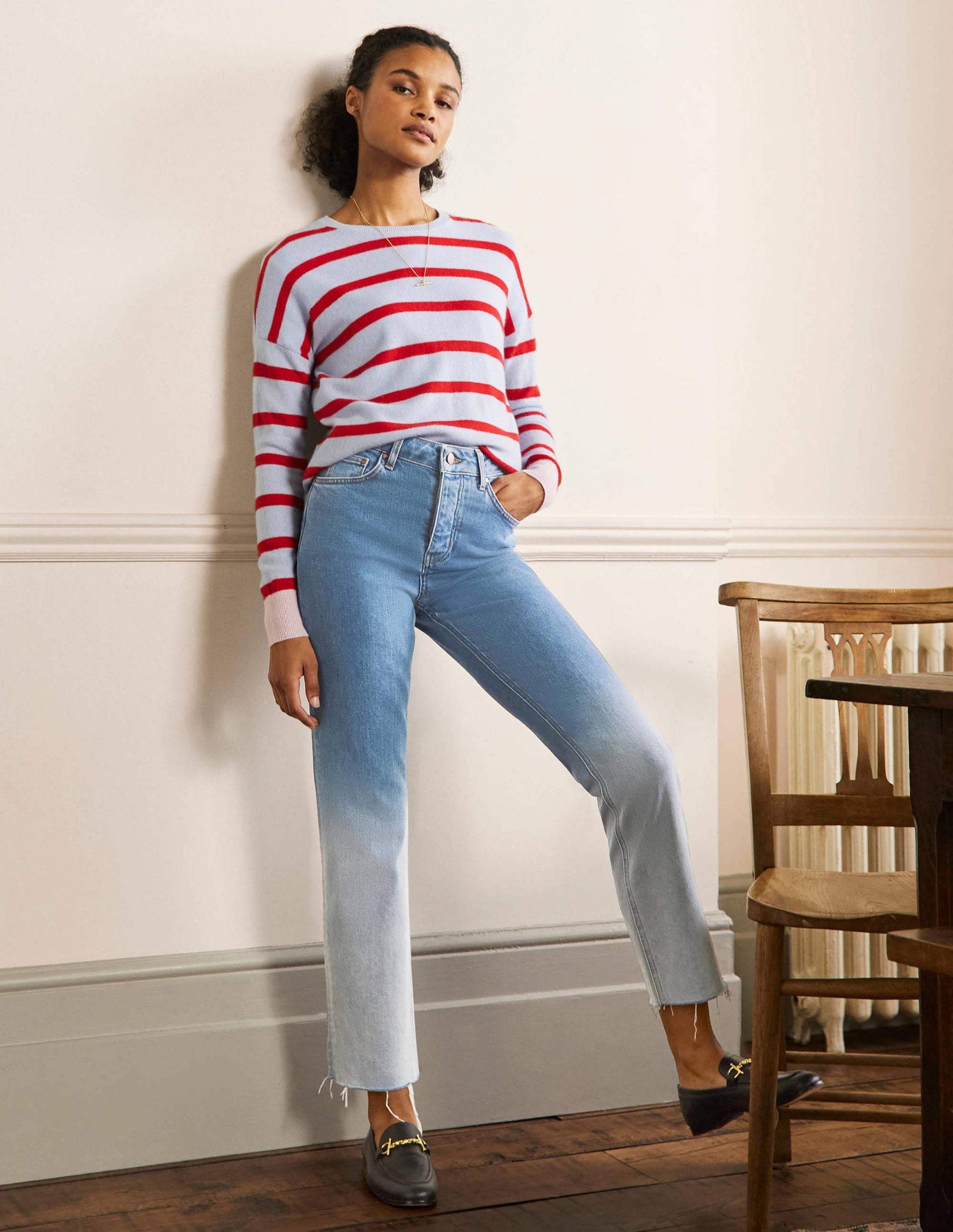 Relaxed Straight Jeans-Light Vintage Ombre-1