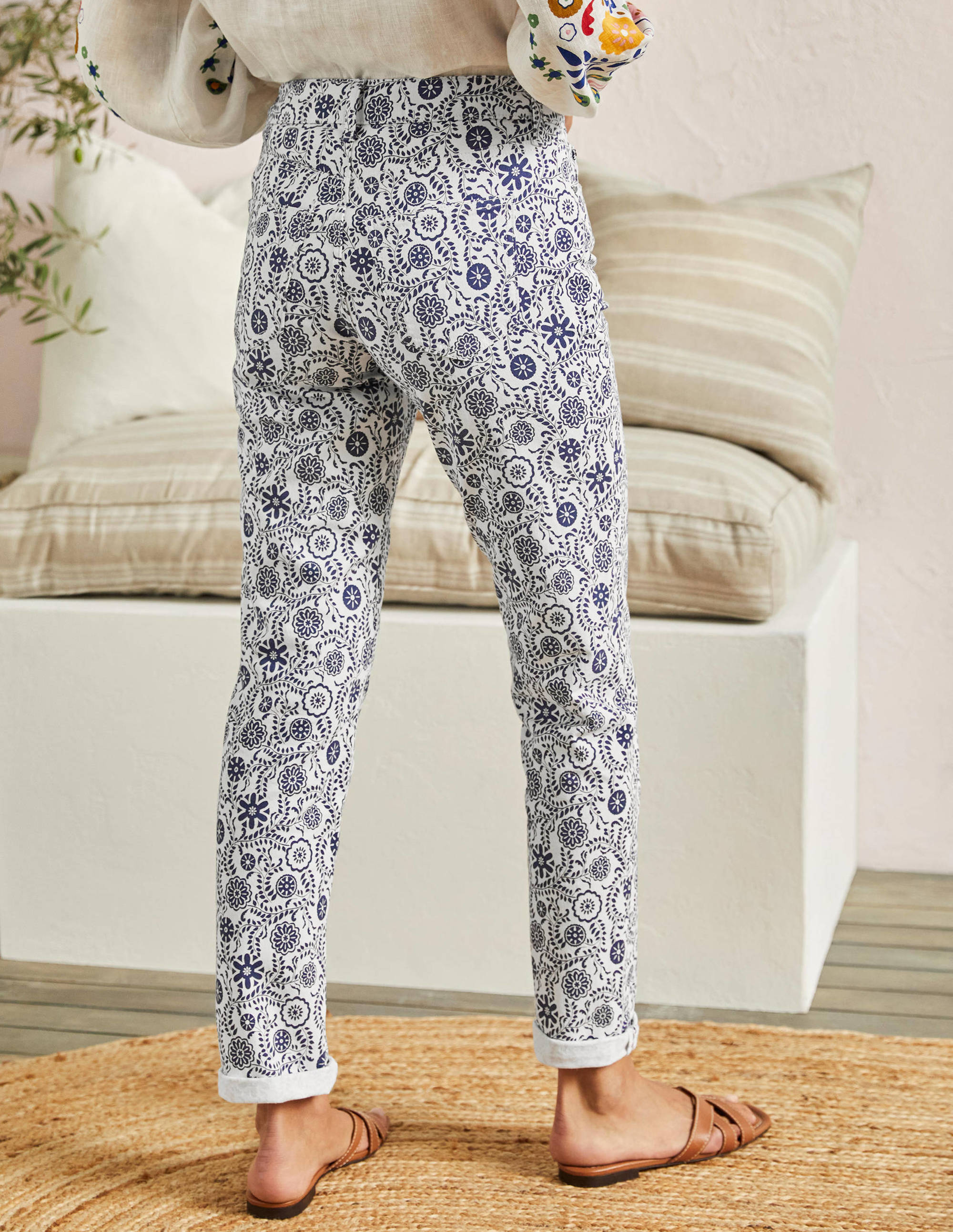 Girlfriend Jeans-Ivory, Opulent Garden - Image 3