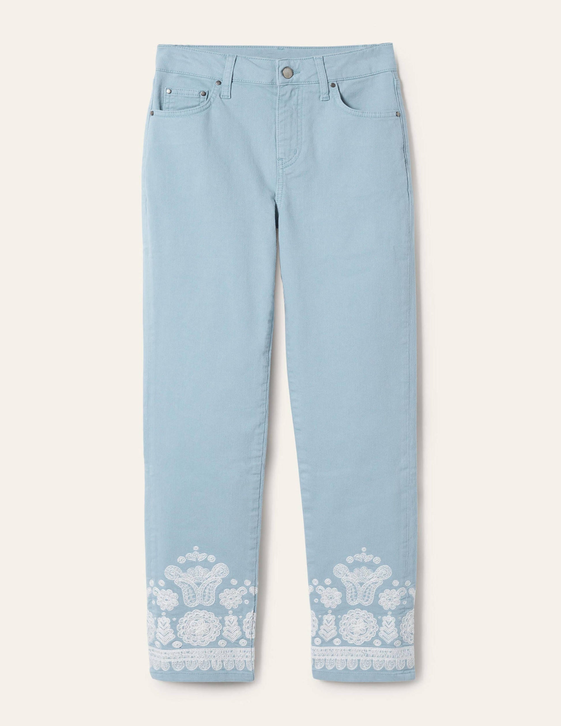 Slim Straight Ankle Skimmers-Dusty Blue, Embroidered-6
