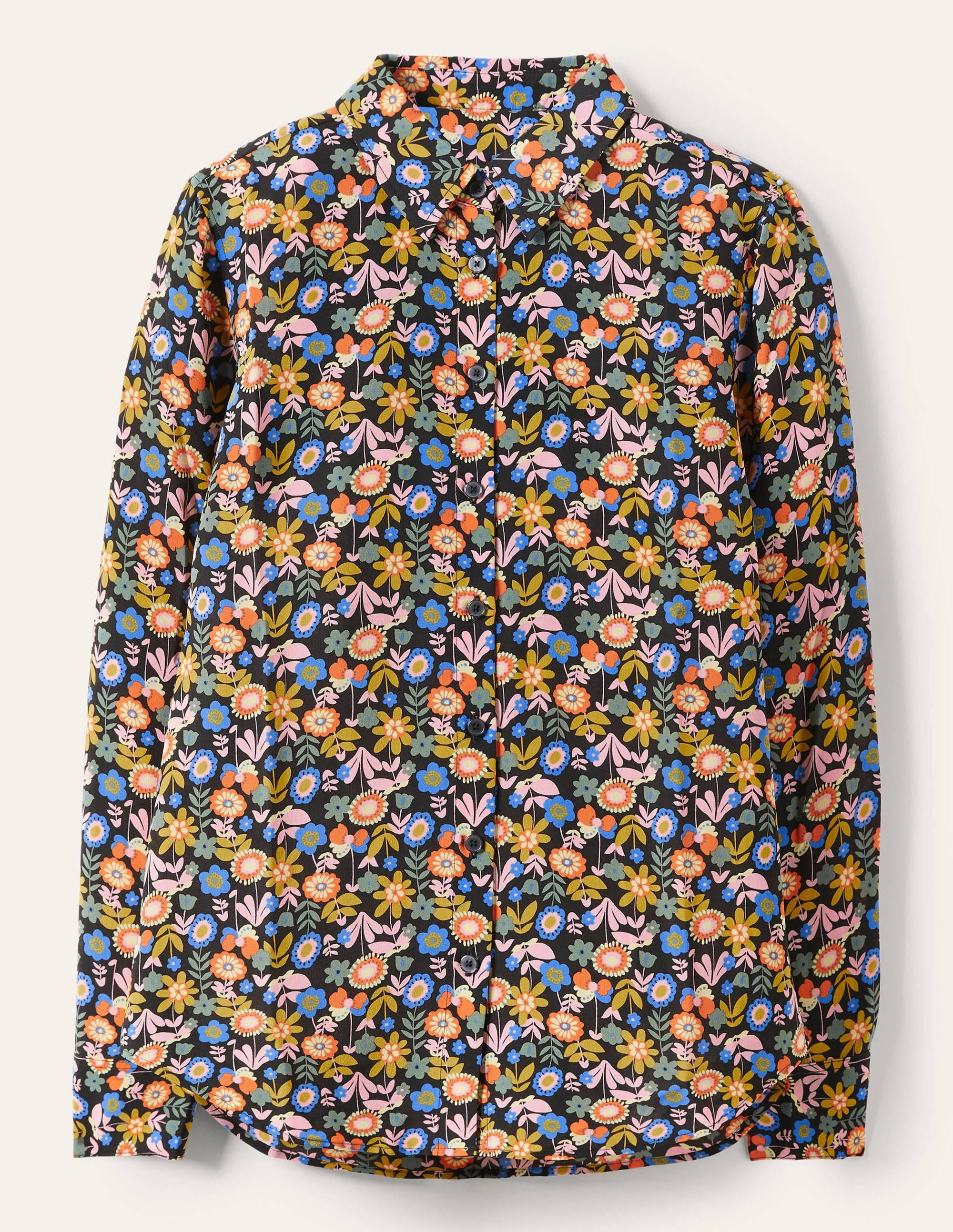 Silk Shirt-Black, Flora Bloom - Image 5