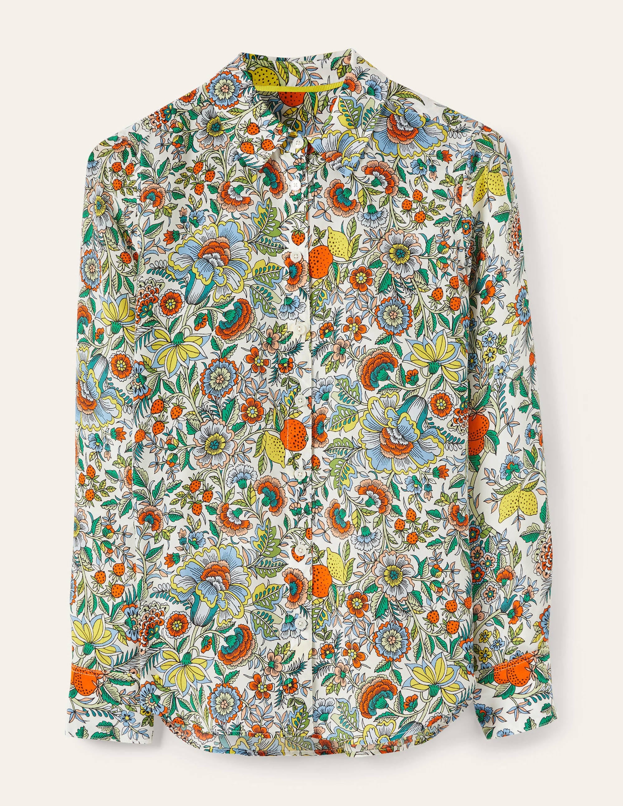 Silk Shirt-Ivory, Tropic Meadow - Image 5