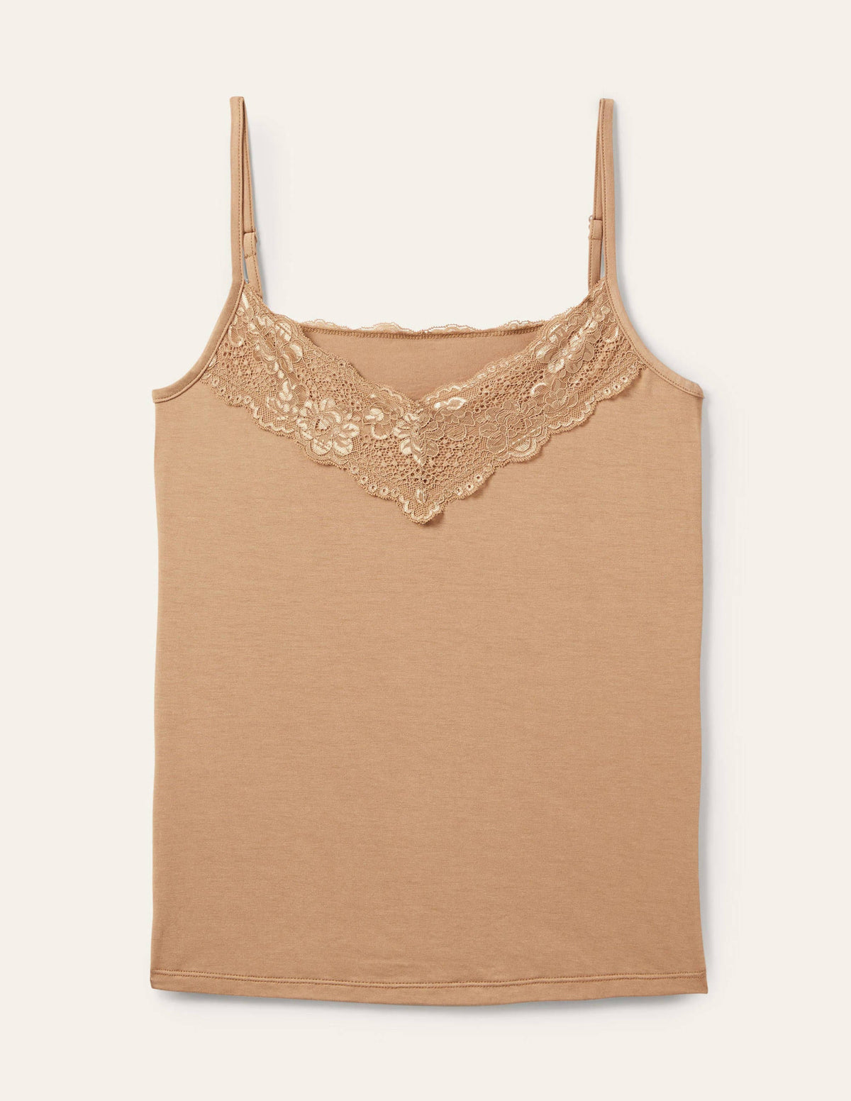 Lace Cami Top-Light Brown - Image 9