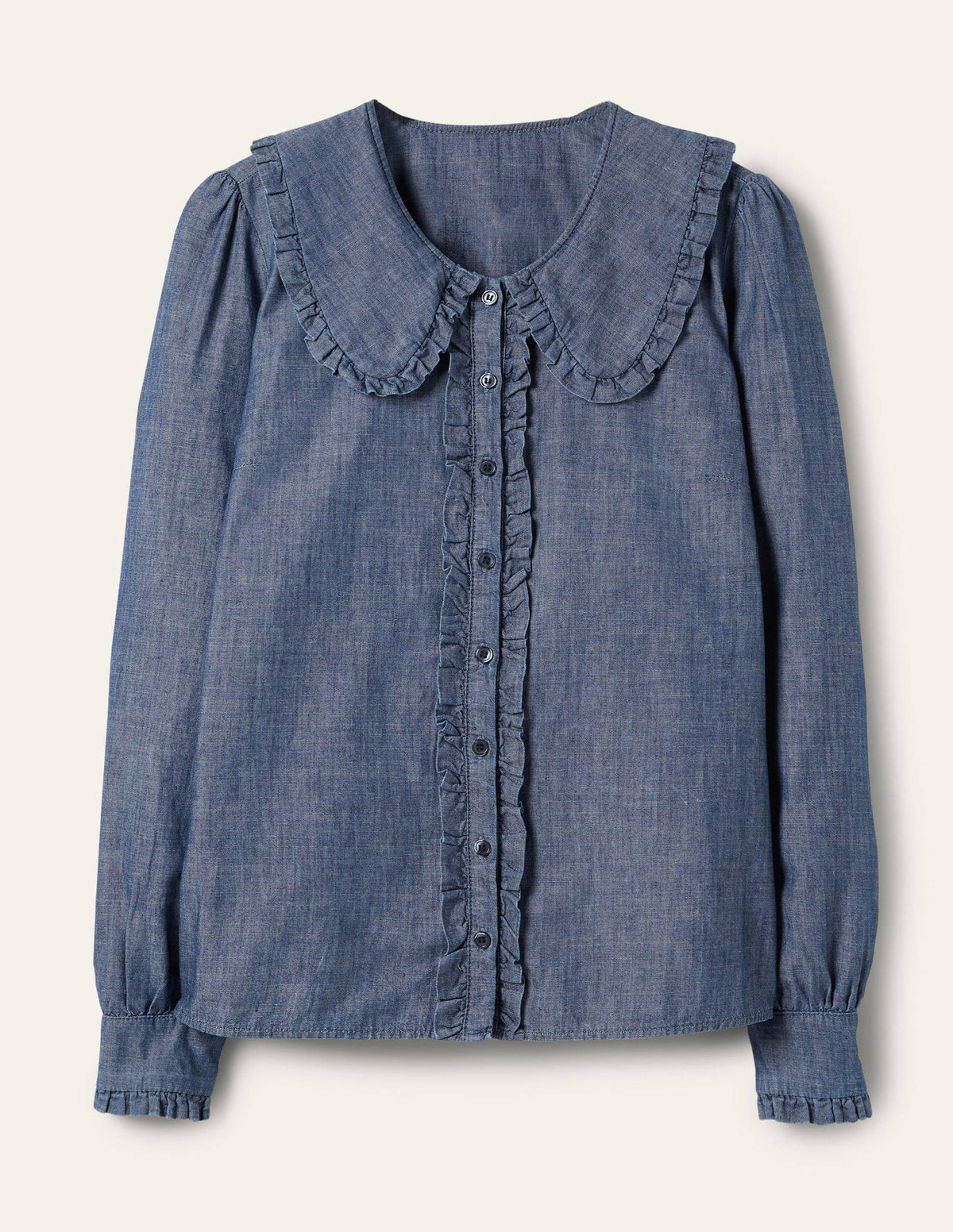 Statement Collar Shirt-Denim-5