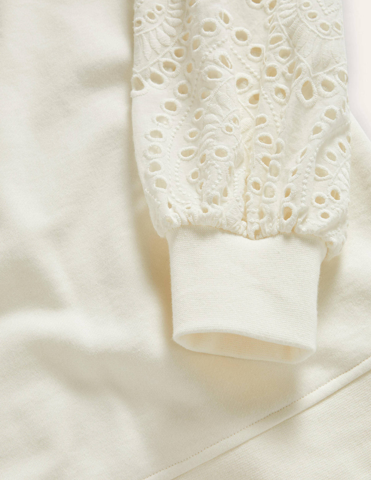 Broderie Blouson Sweatshirt-Ivory - Image 6