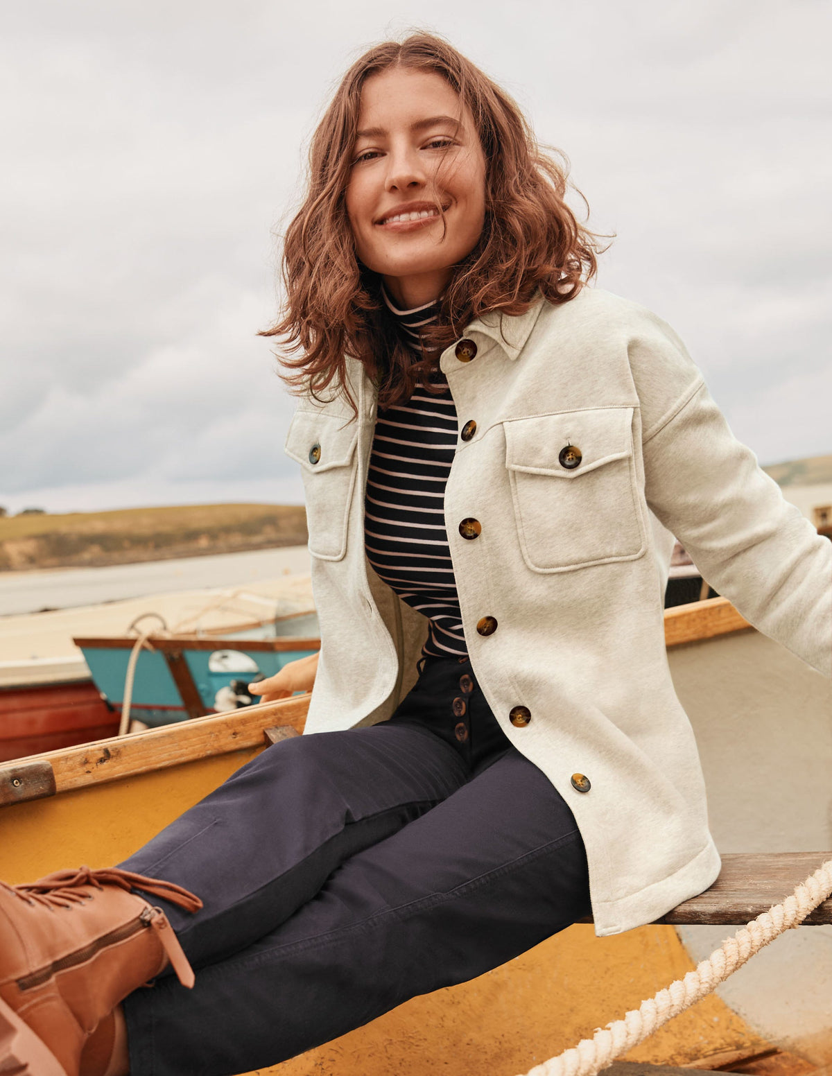 Jersey Shacket-Oatmeal Marl - Image 6