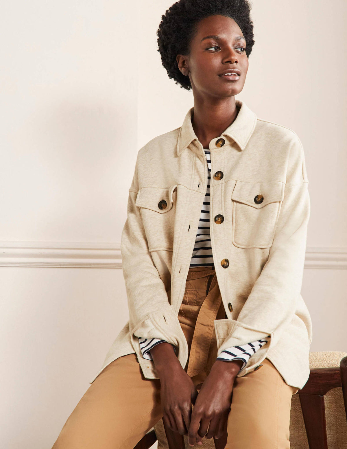 Jersey Shacket-Oatmeal Marl-1