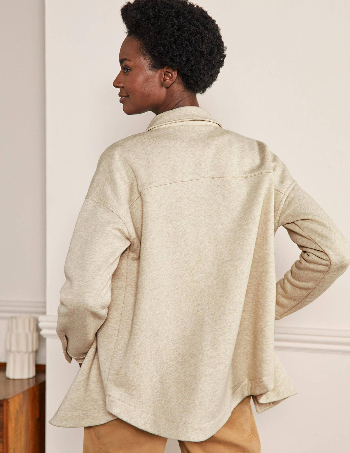 Jersey Shacket-Oatmeal Marl - Image 3