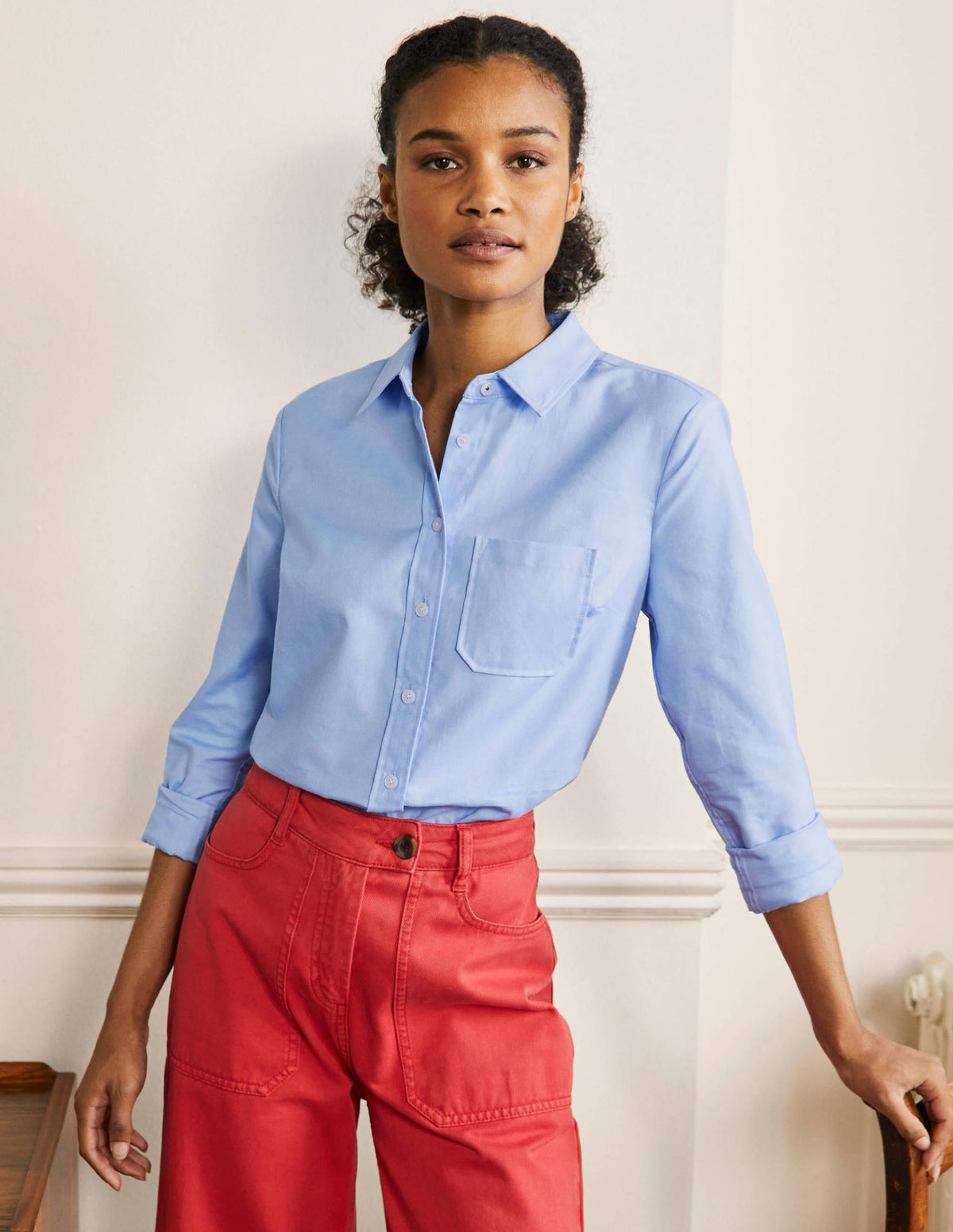 Classic Cotton Shirt-Blue Oxford - Image 1