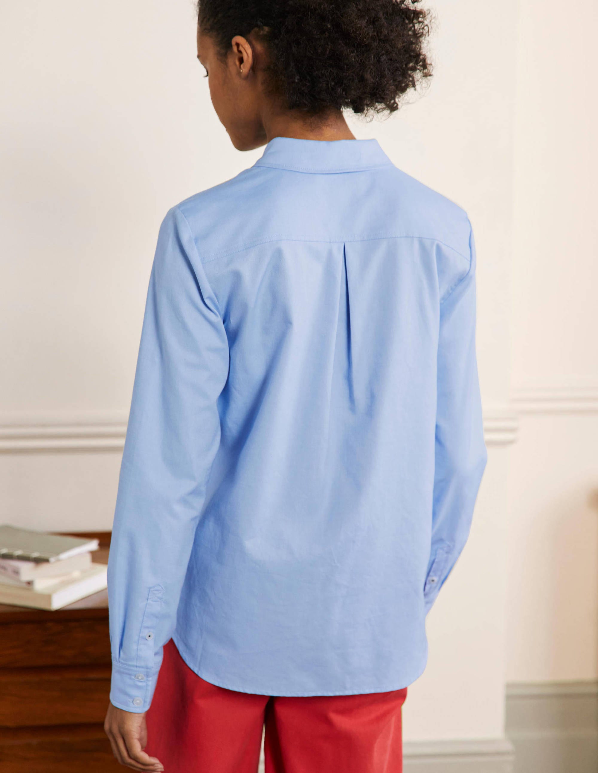 Classic Cotton Shirt-Blue Oxford - Image 3