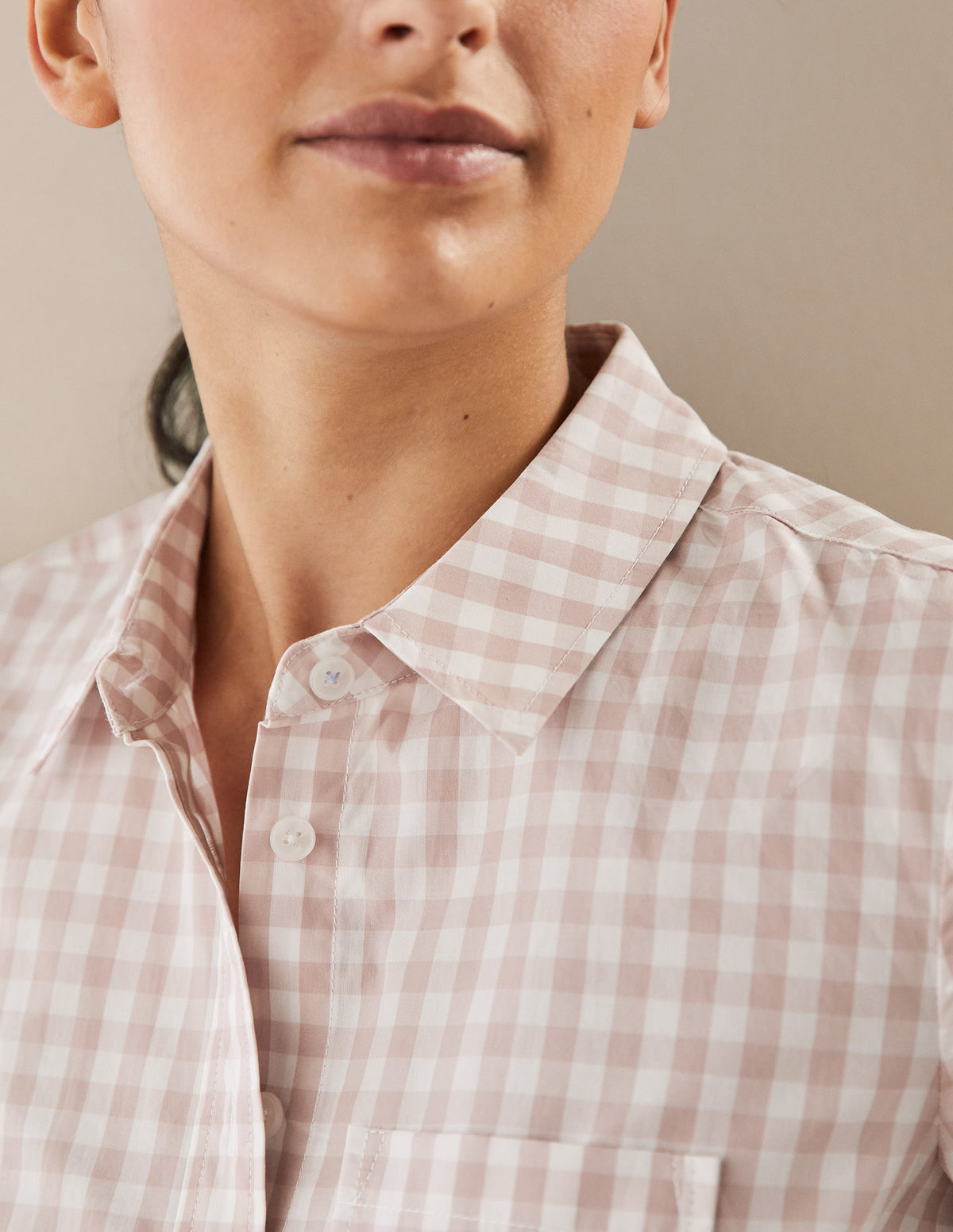 Classic Cotton Shirt-Pink Gingham - Image 2