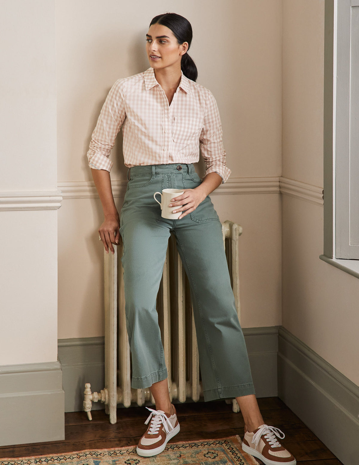 Classic Cotton Shirt-Pink Gingham - Image 4