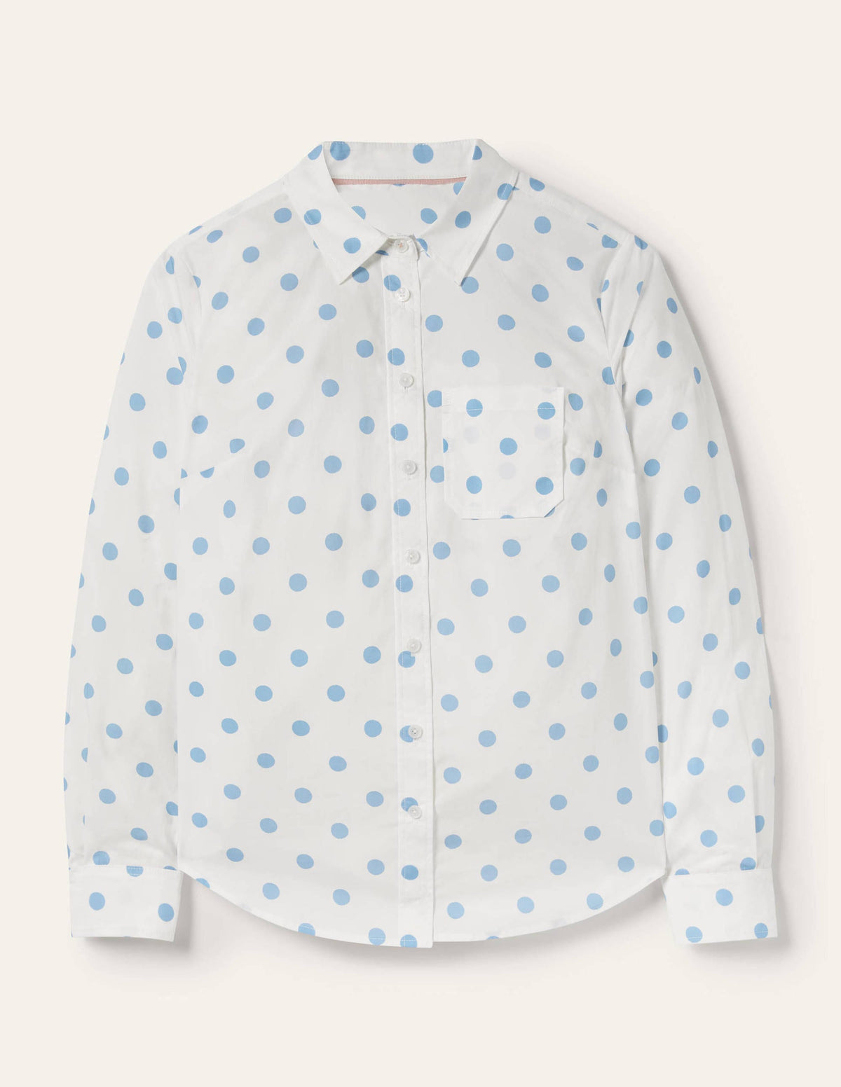 Classic Cotton Shirt-Dusky Blue Spot-5