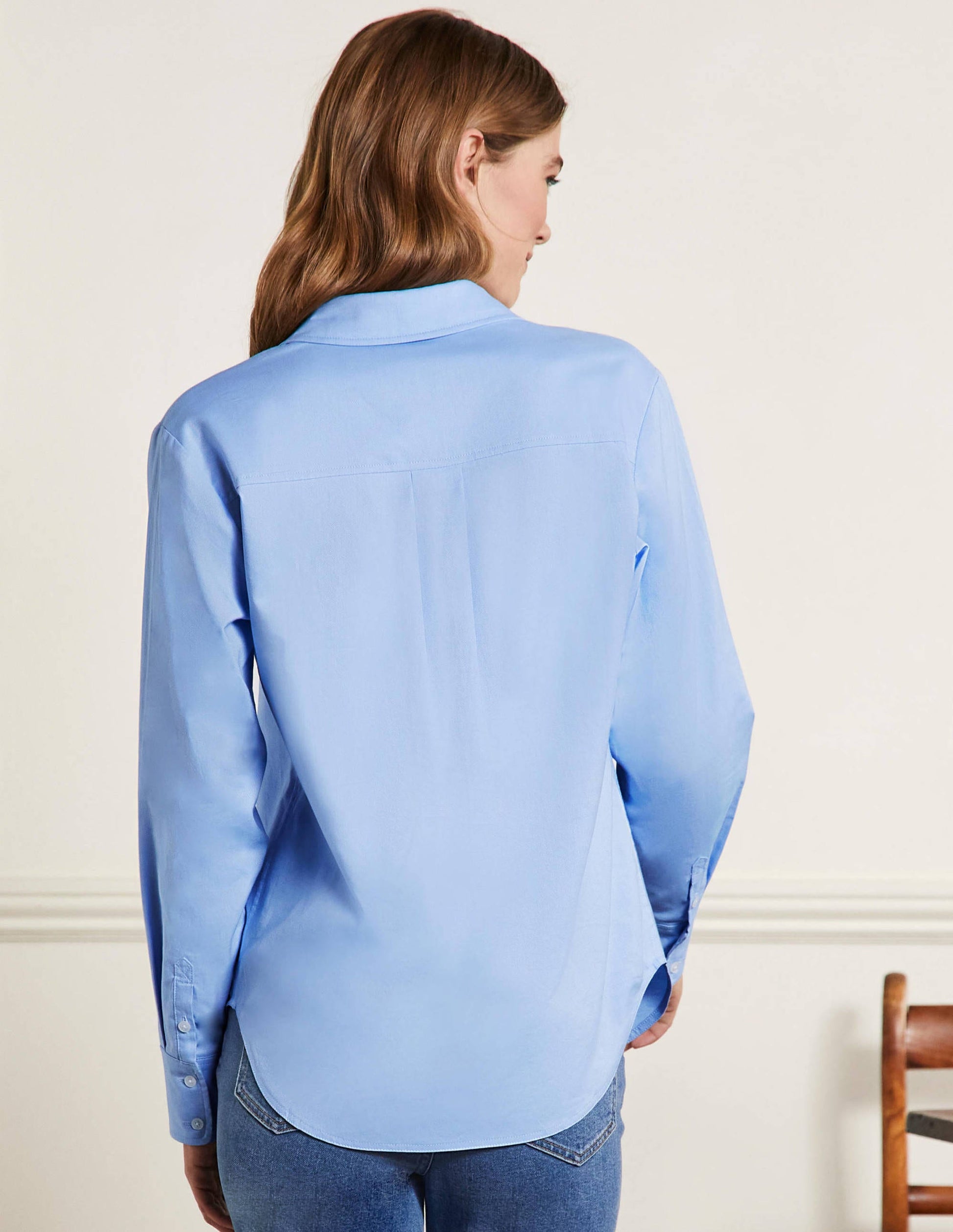 Relaxed Cotton Shirt-Blue Oxford-3