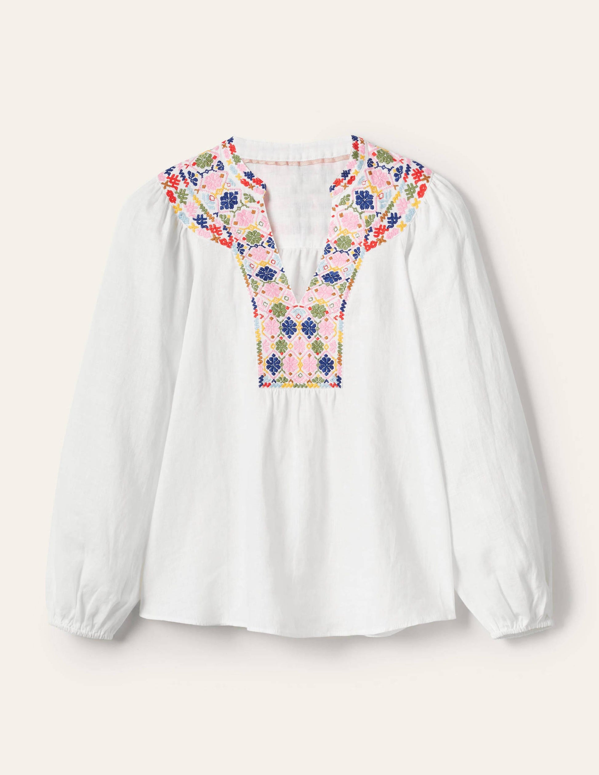 Embroidered Top-White-5