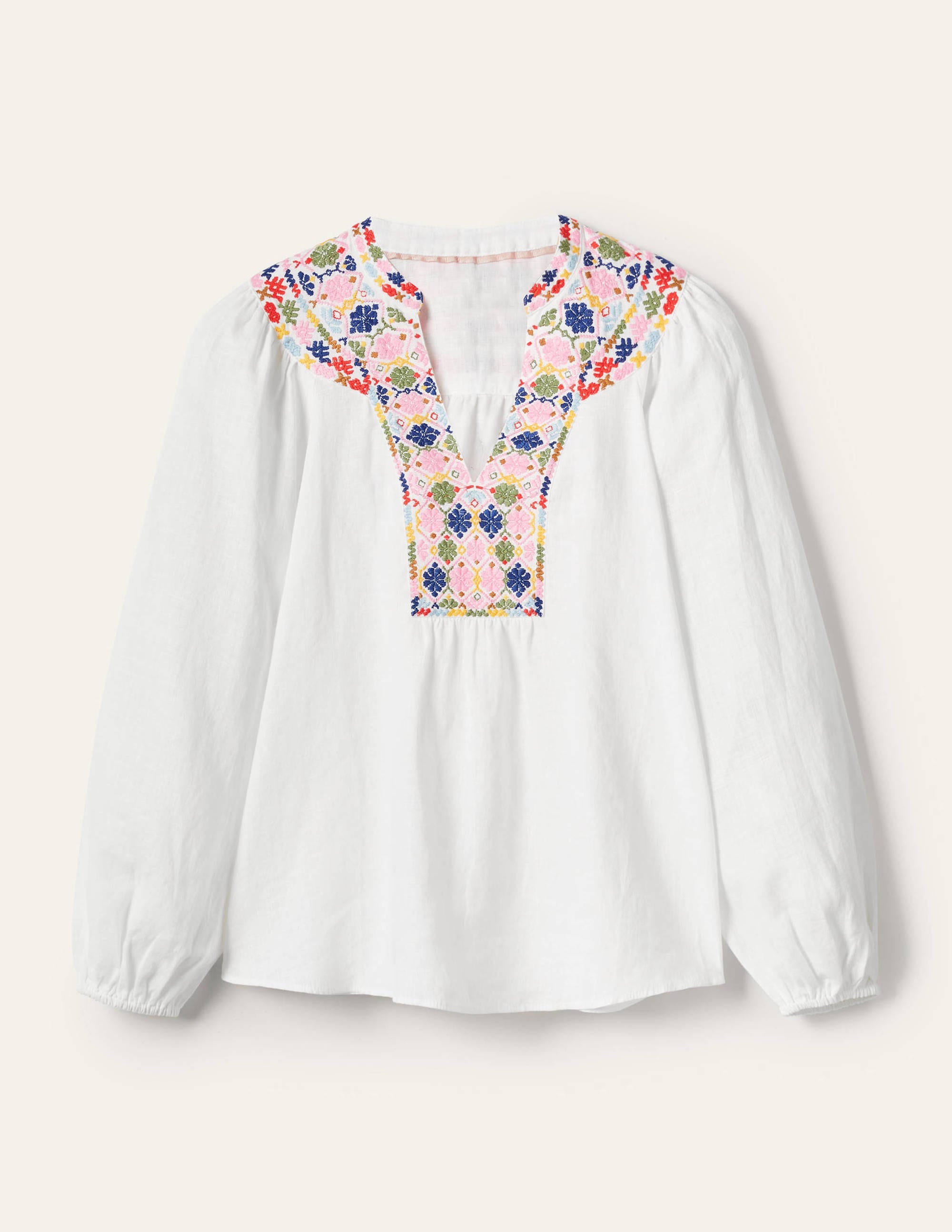 Embroidered Top-White - Image 5