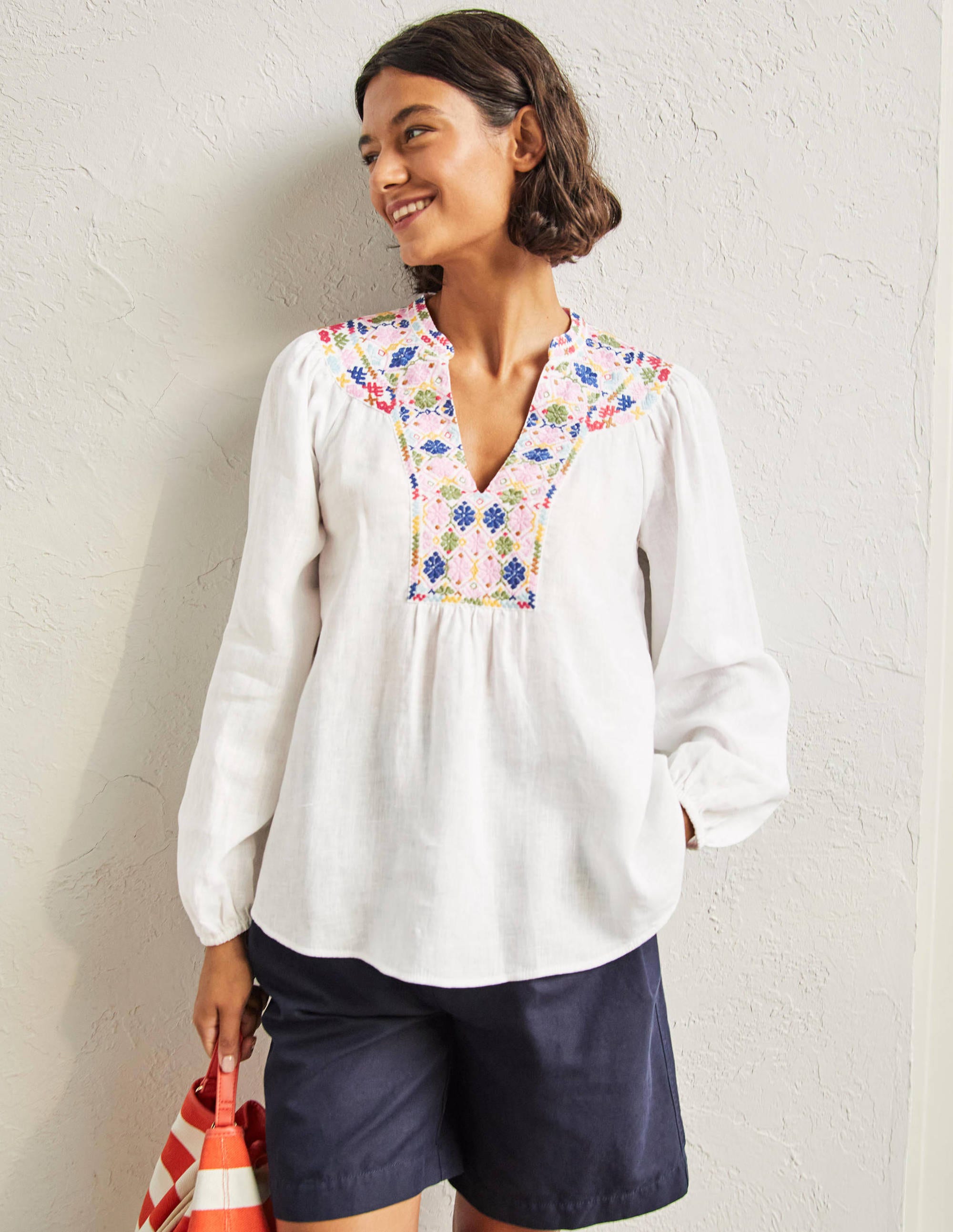 Embroidered Top-White - Image 1
