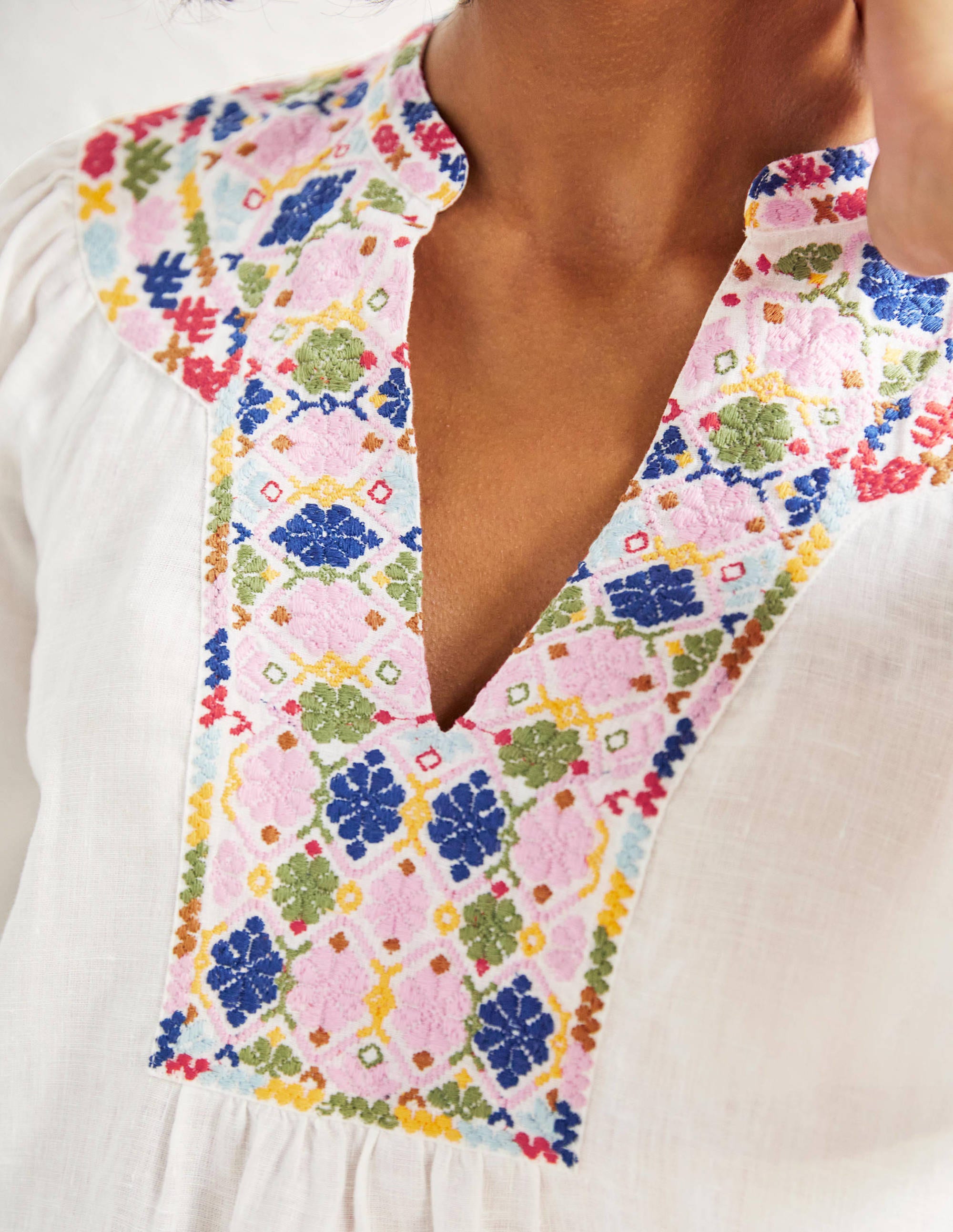 Embroidered Top-White - Image 2