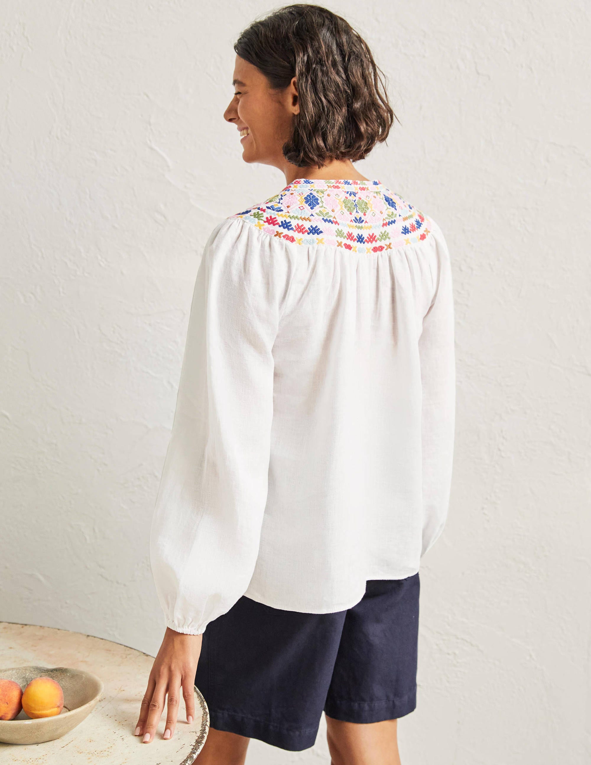 Embroidered Top-White - Image 3