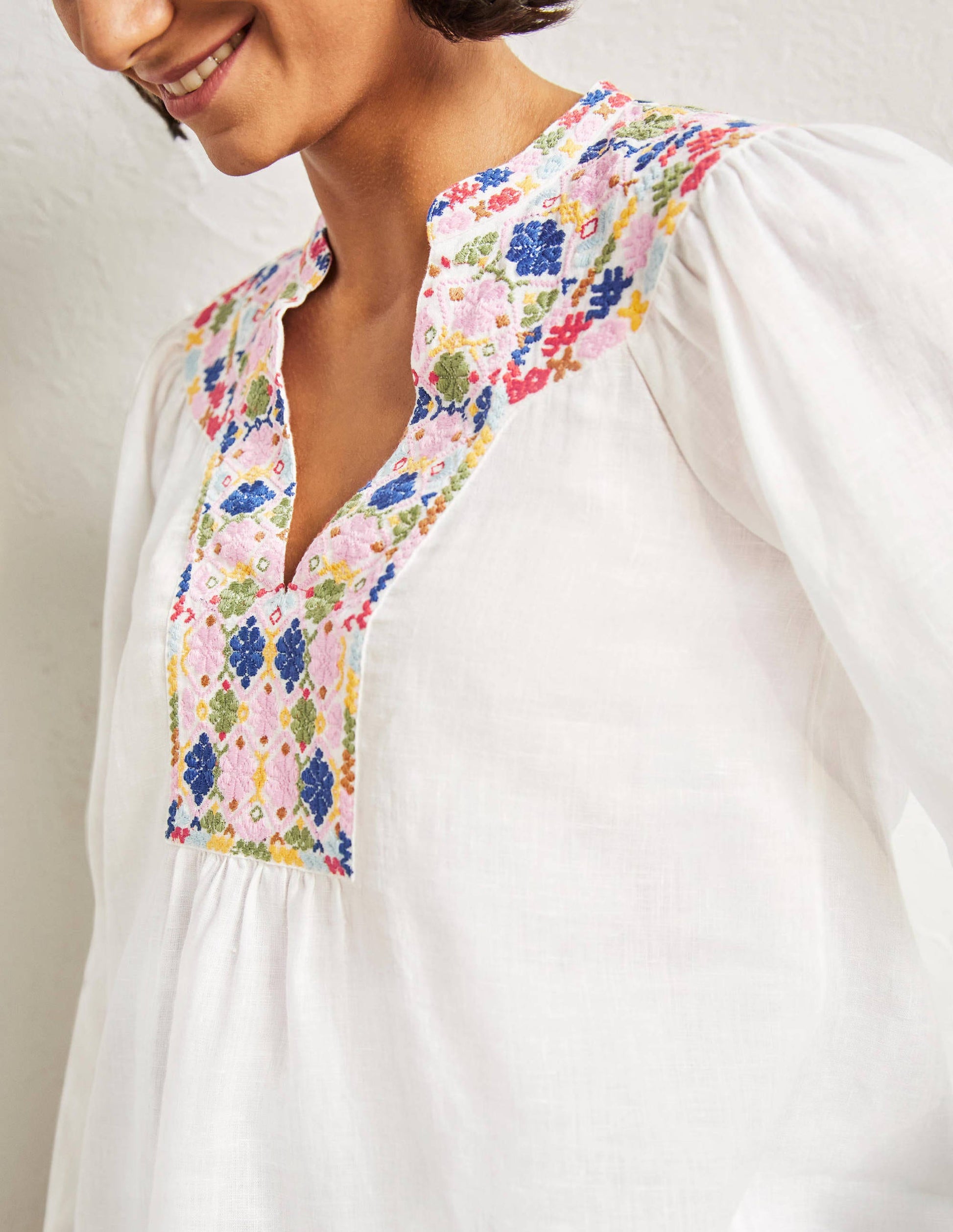 Embroidered Top-White-4