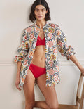 Rosie Linen Shirt-Ivory, Opulent Garden