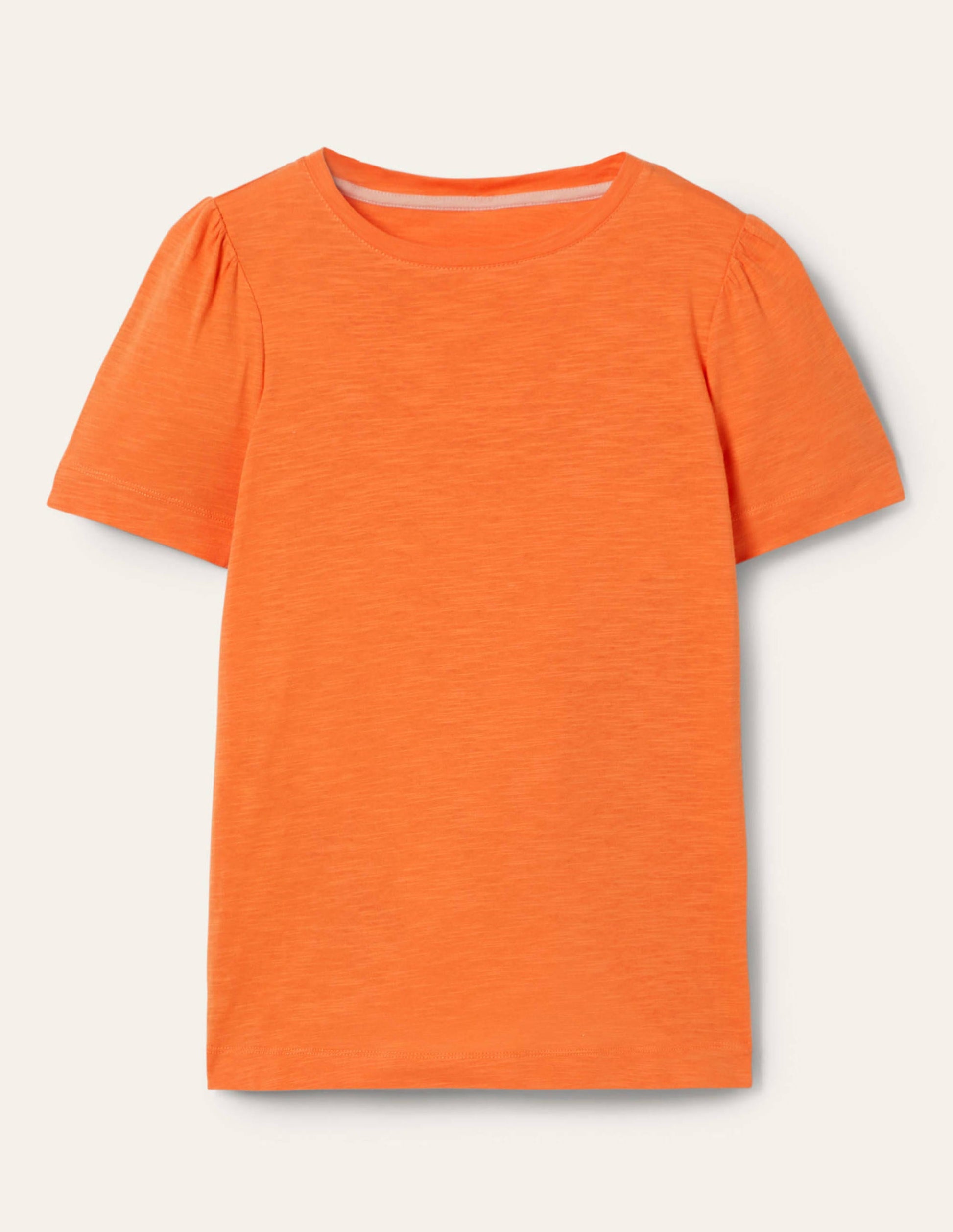 Puff Sleeve Cotton T-Shirt-Dusty Orange-5