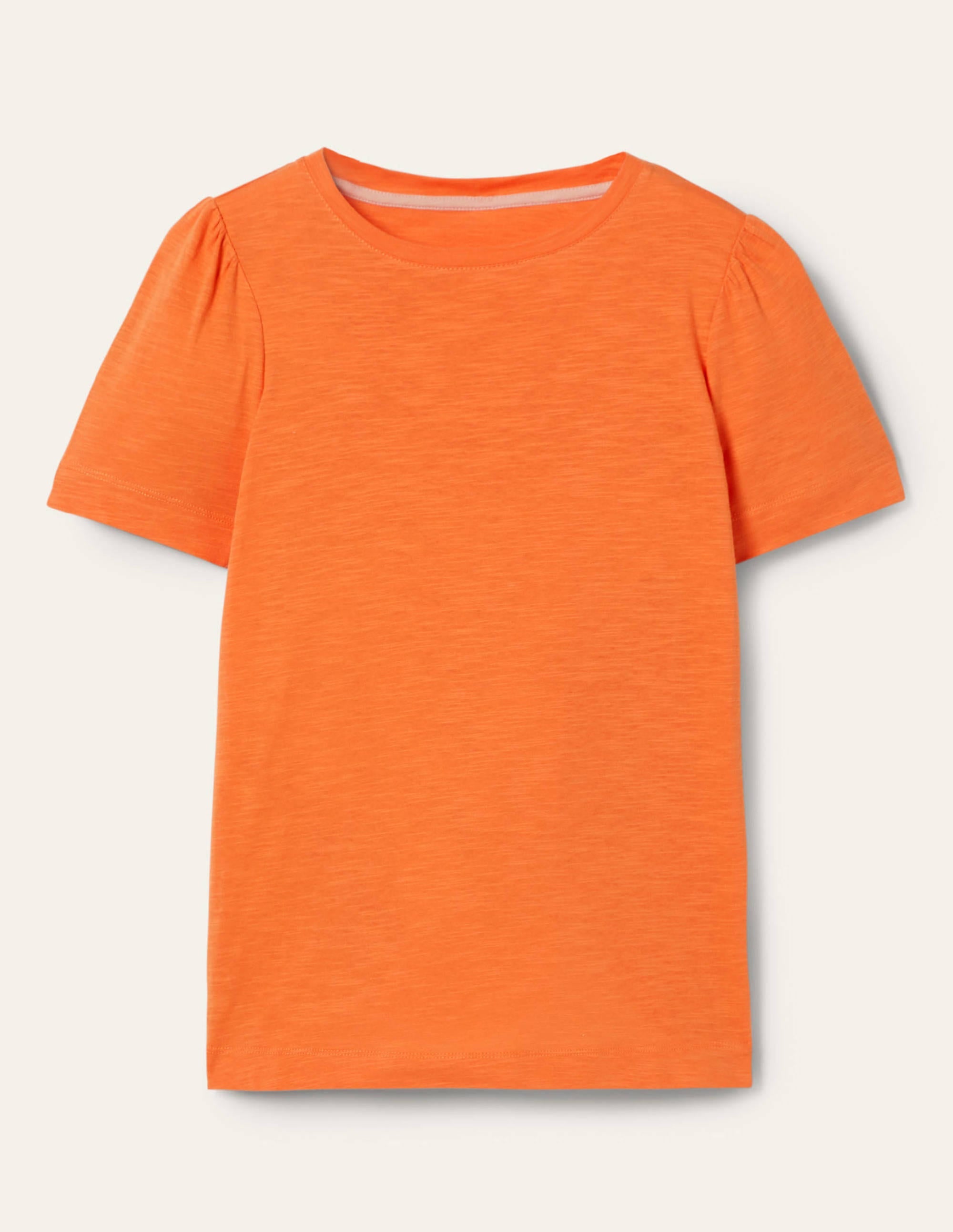 Puff Sleeve Cotton T-Shirt-Dusty Orange - Image 5