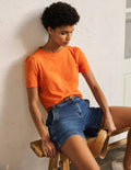 Puff Sleeve Cotton T-Shirt-Dusty Orange