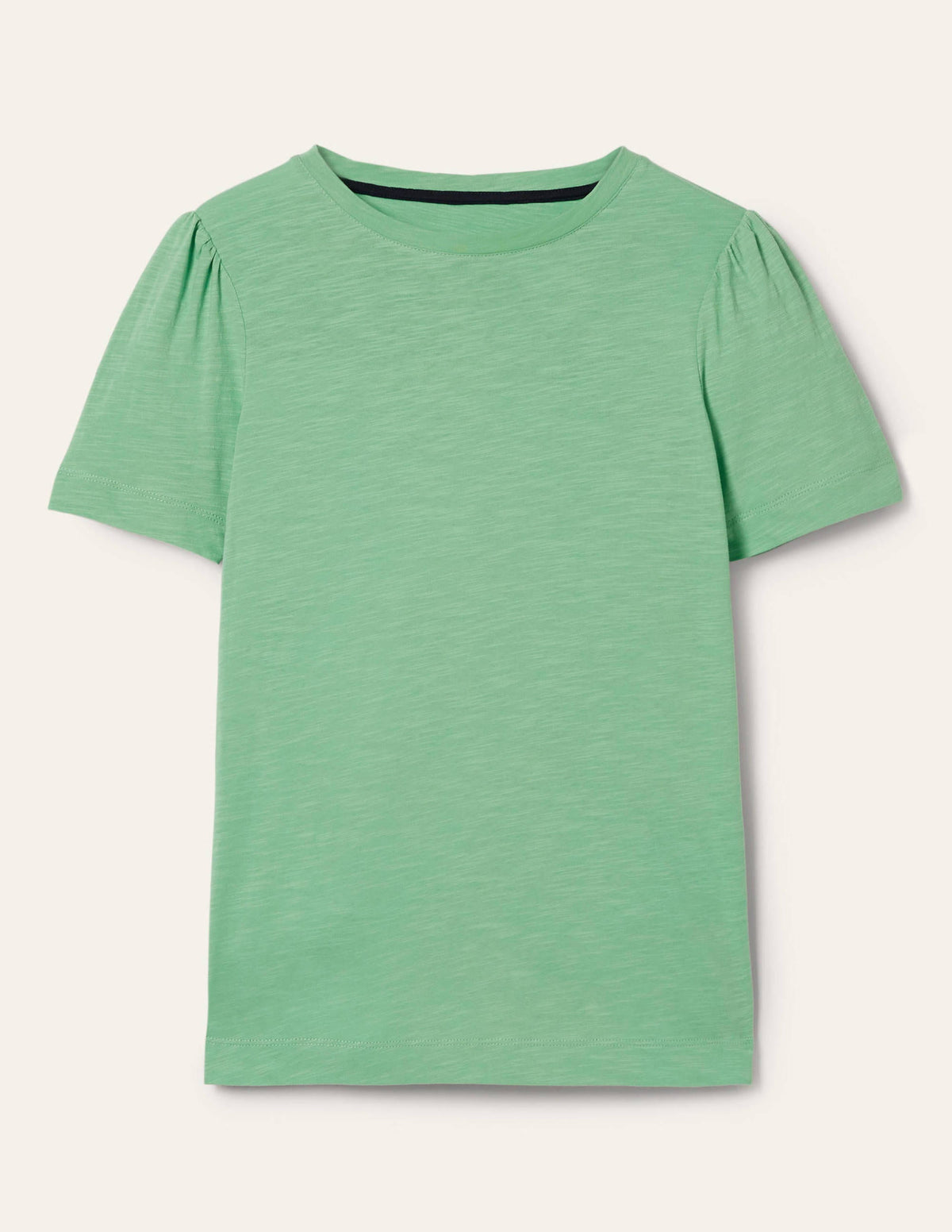 Puff Sleeve Cotton T-Shirt-Zephyr Green - Image 5