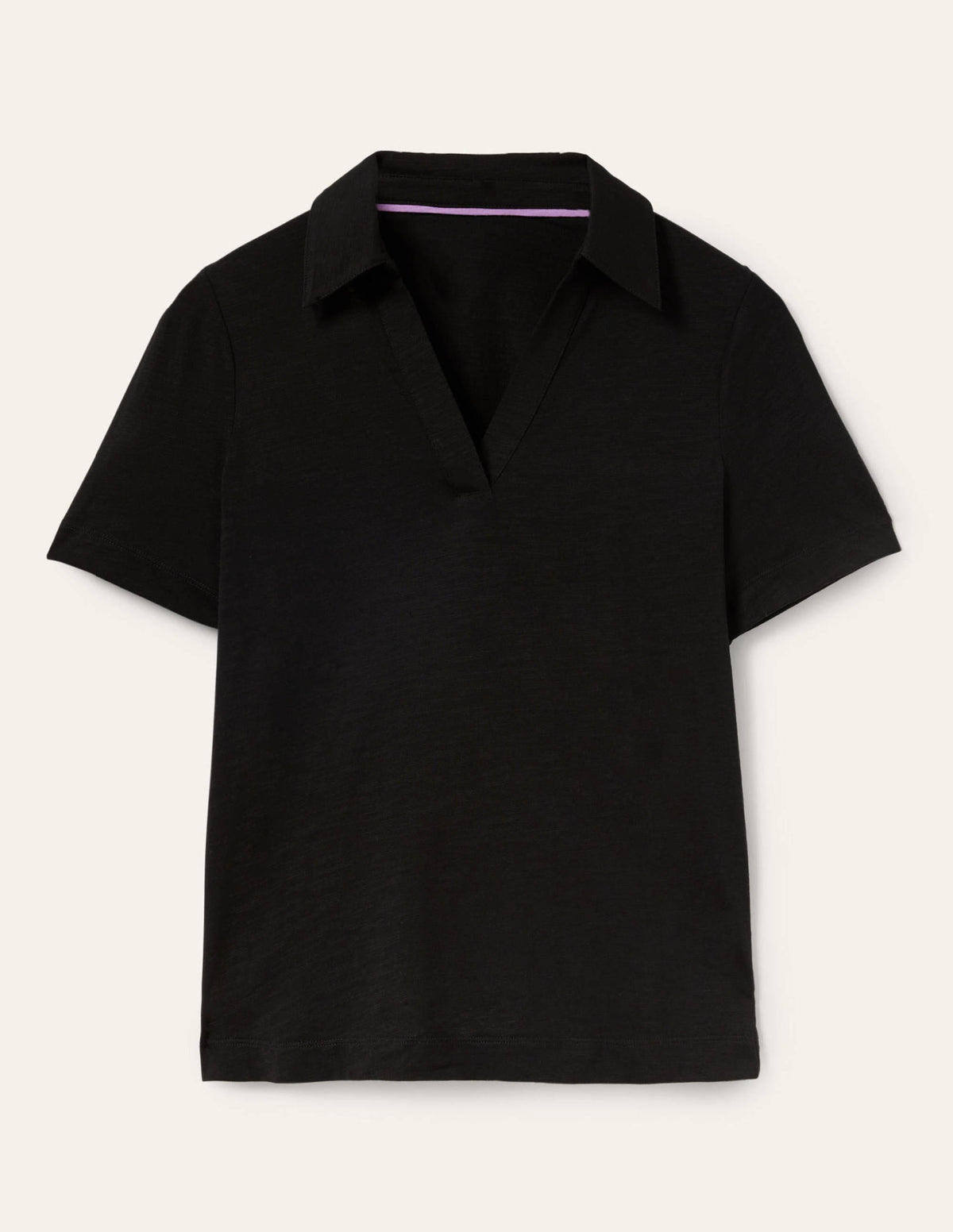 Cotton Polo Top-Black - Image 5