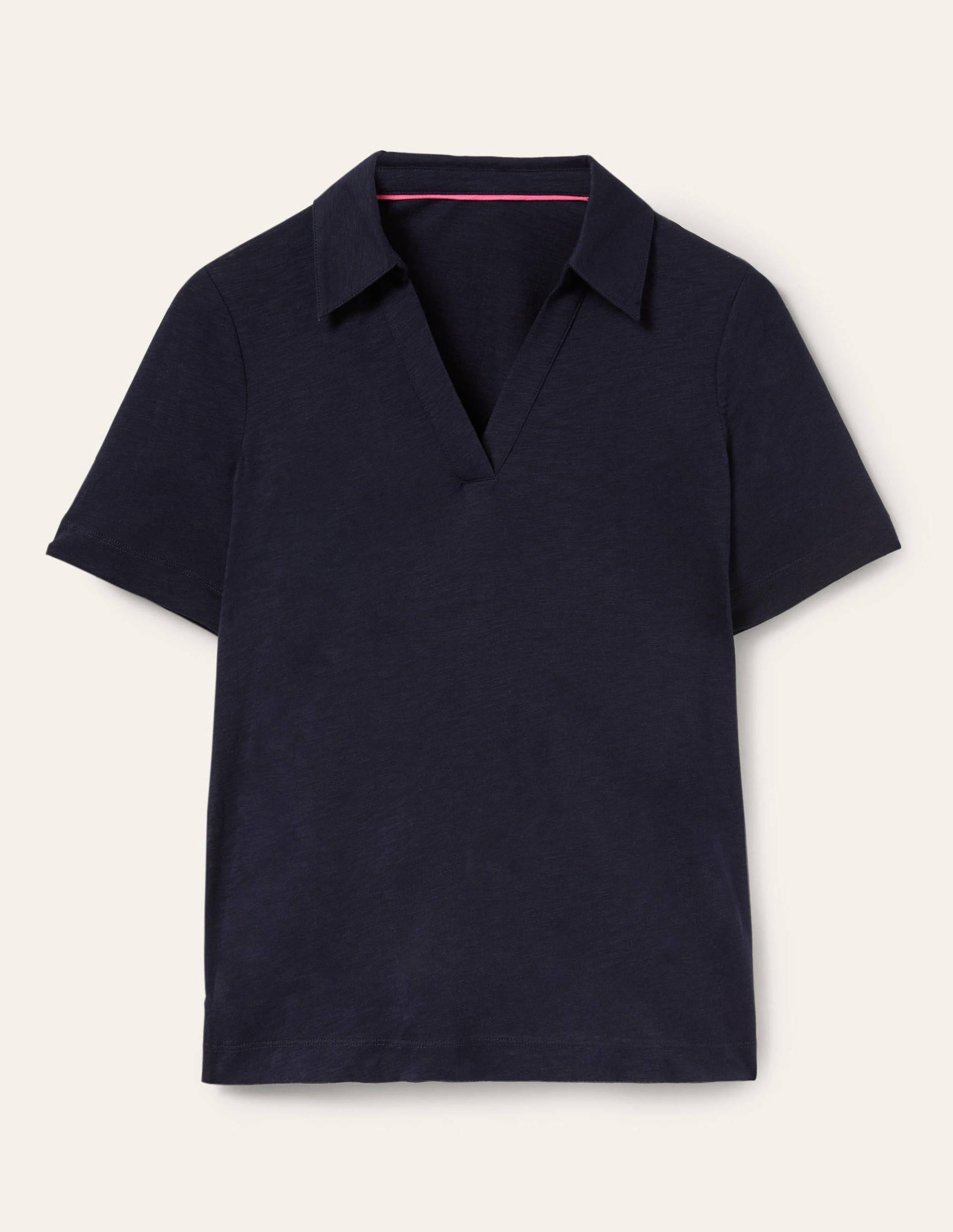 Cotton Polo Top-Navy-5